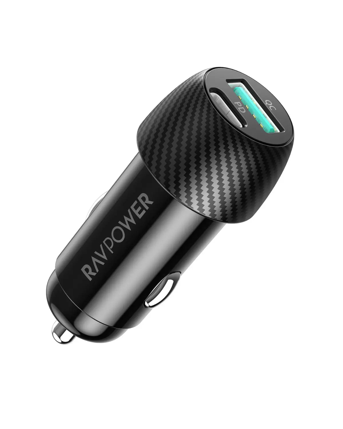 49W Dual-Port Fast Car Charger – USB-C PD & USB-A Quick Charge