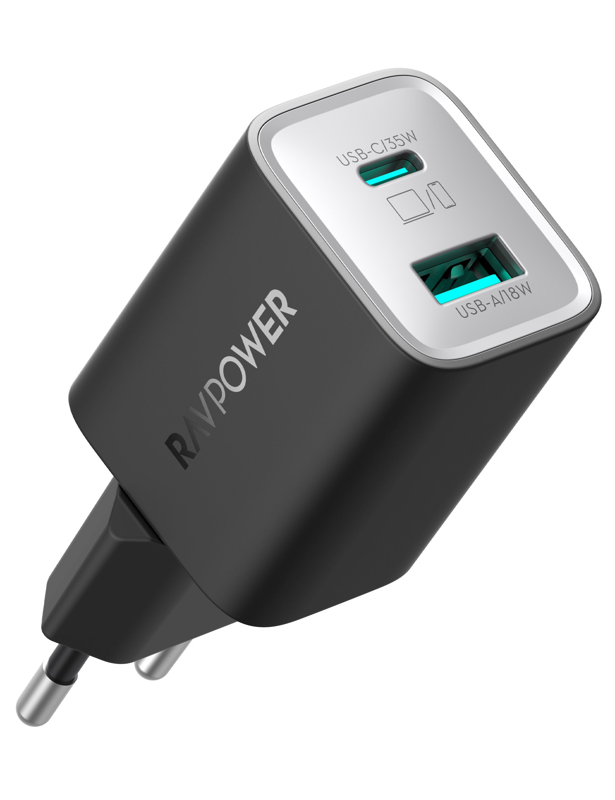 35W Dual-Port Fast Wall Charger – USB-C Power Delivery + USB-A
