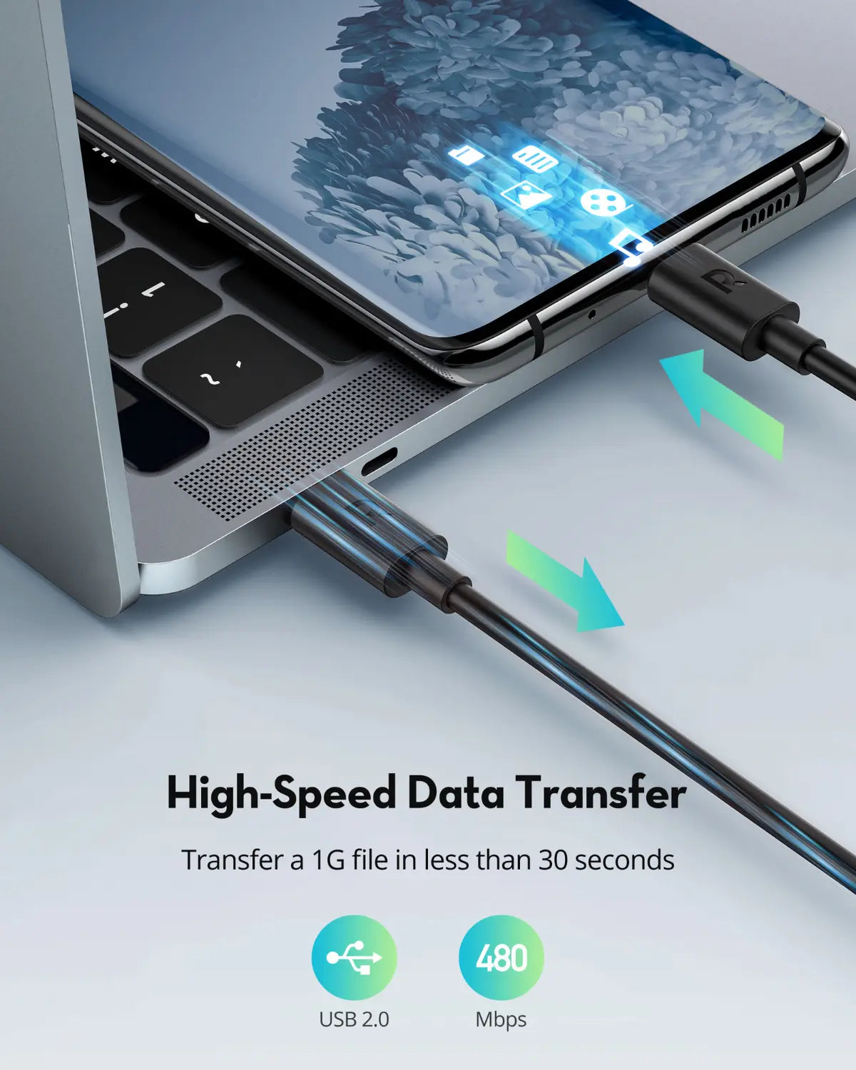 USB-C to USB-C Fast Charging Cable – 60W Power Delivery, 1 Meter