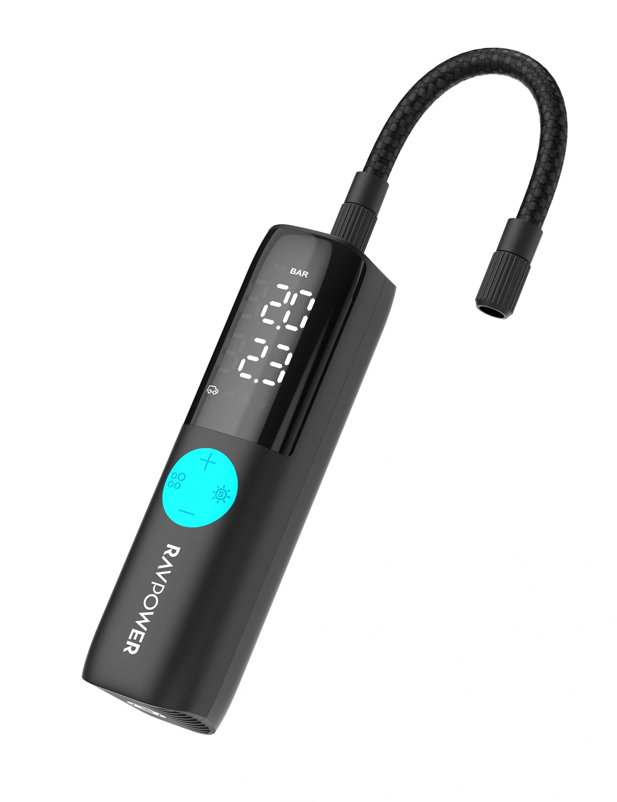 Portable Car Tire Inflator – 12V DC, Auto Shut-Off, LED Light