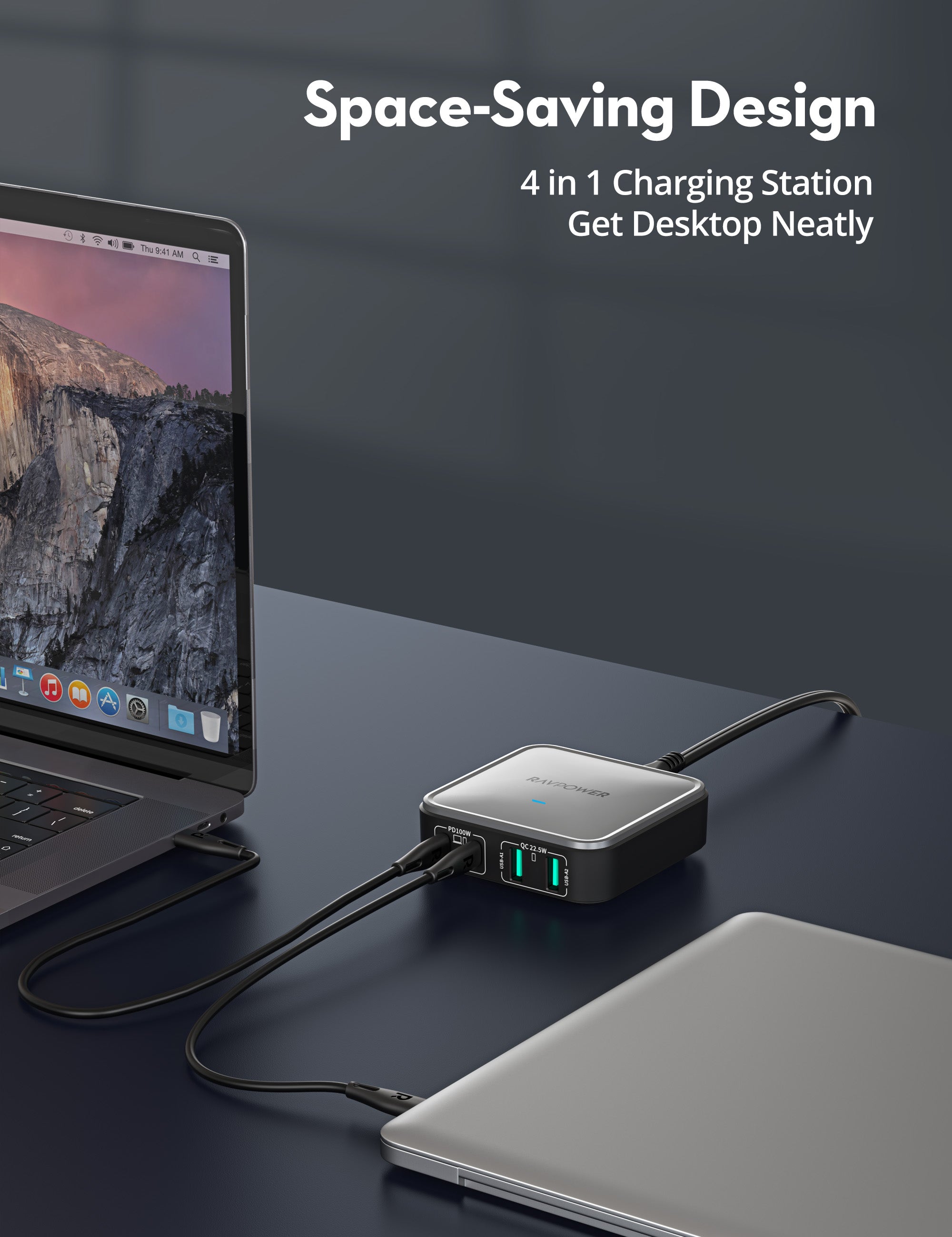 100W Desktop Charging Station – Multi-Device USB Charging Hub