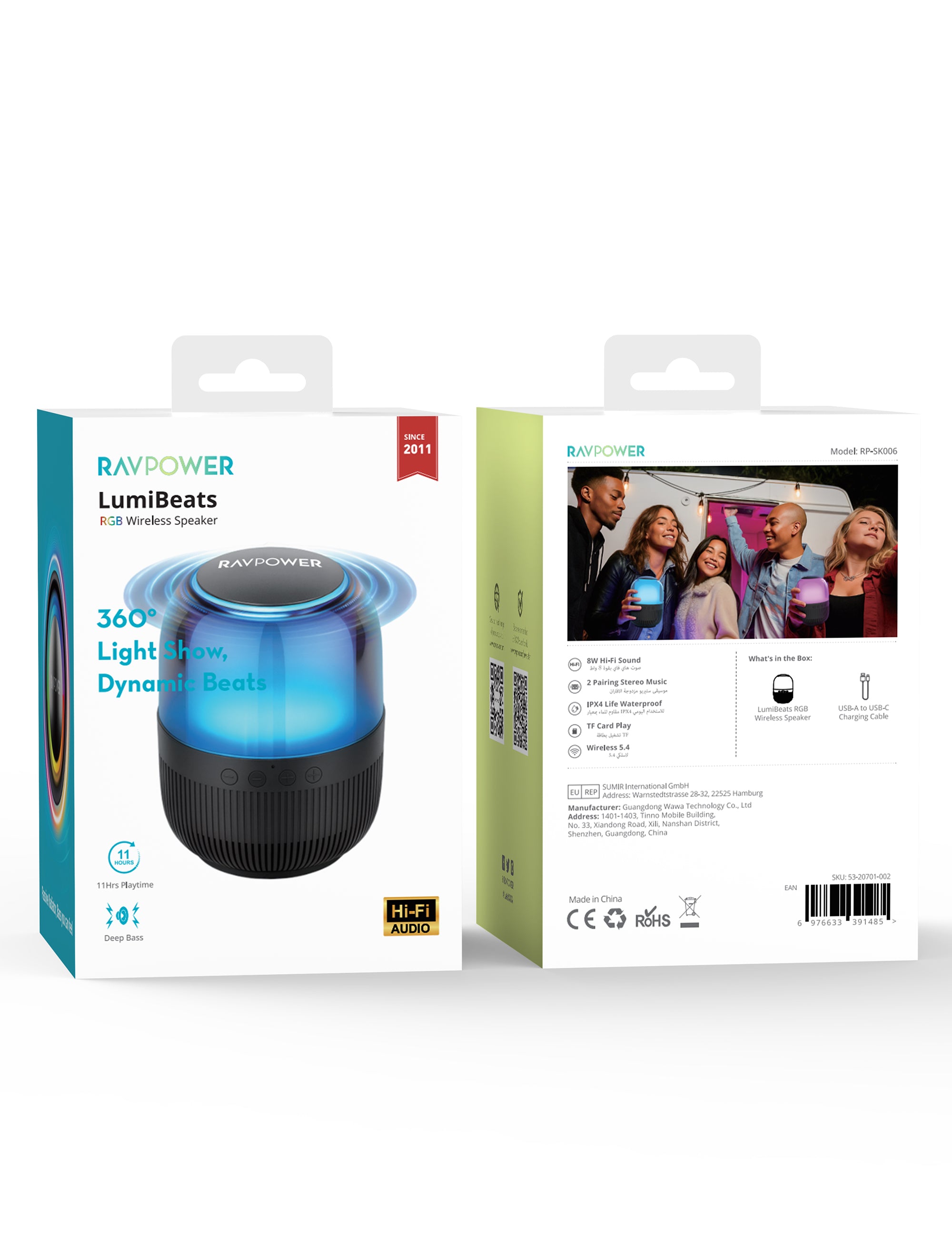RAVPower LumiBeats RGB Wireless Speaker