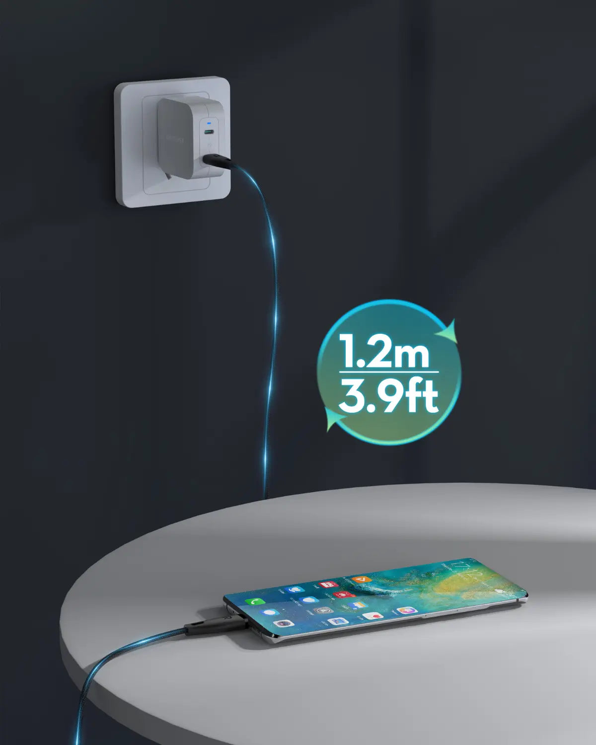 Ultra-Durable USB-C to USB-C Fast Charging Cable – 60W Power Delivery, 1.2 Meters