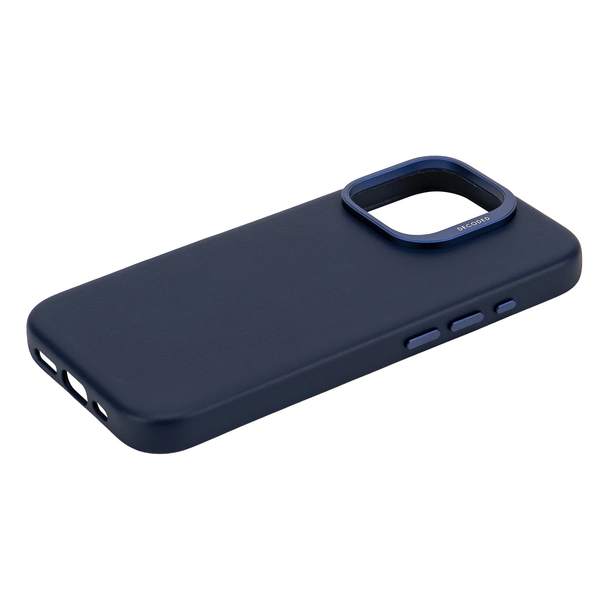 Decoded Navy Blue Leather Case for iPhone 16 Pro
