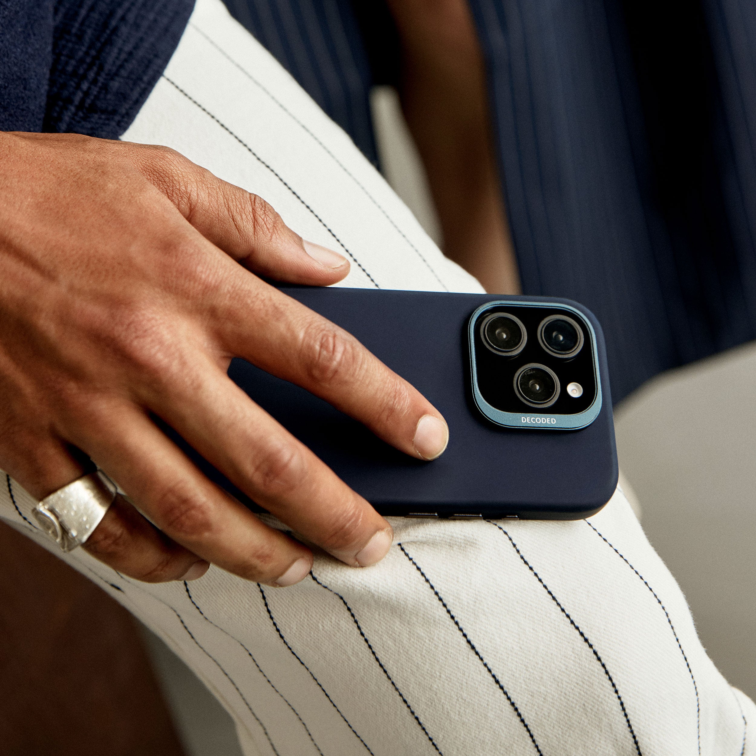 Blue Print Silicone Case for iPhone 16 Pro