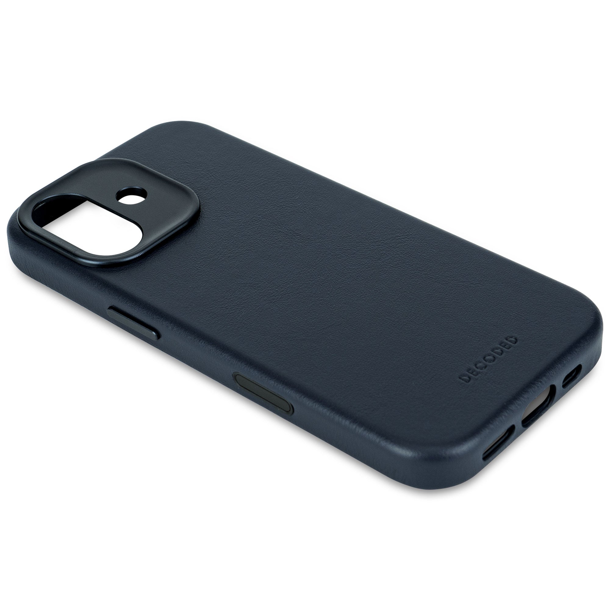 Decoded Navy Shadow Leather Case for iPhone 17