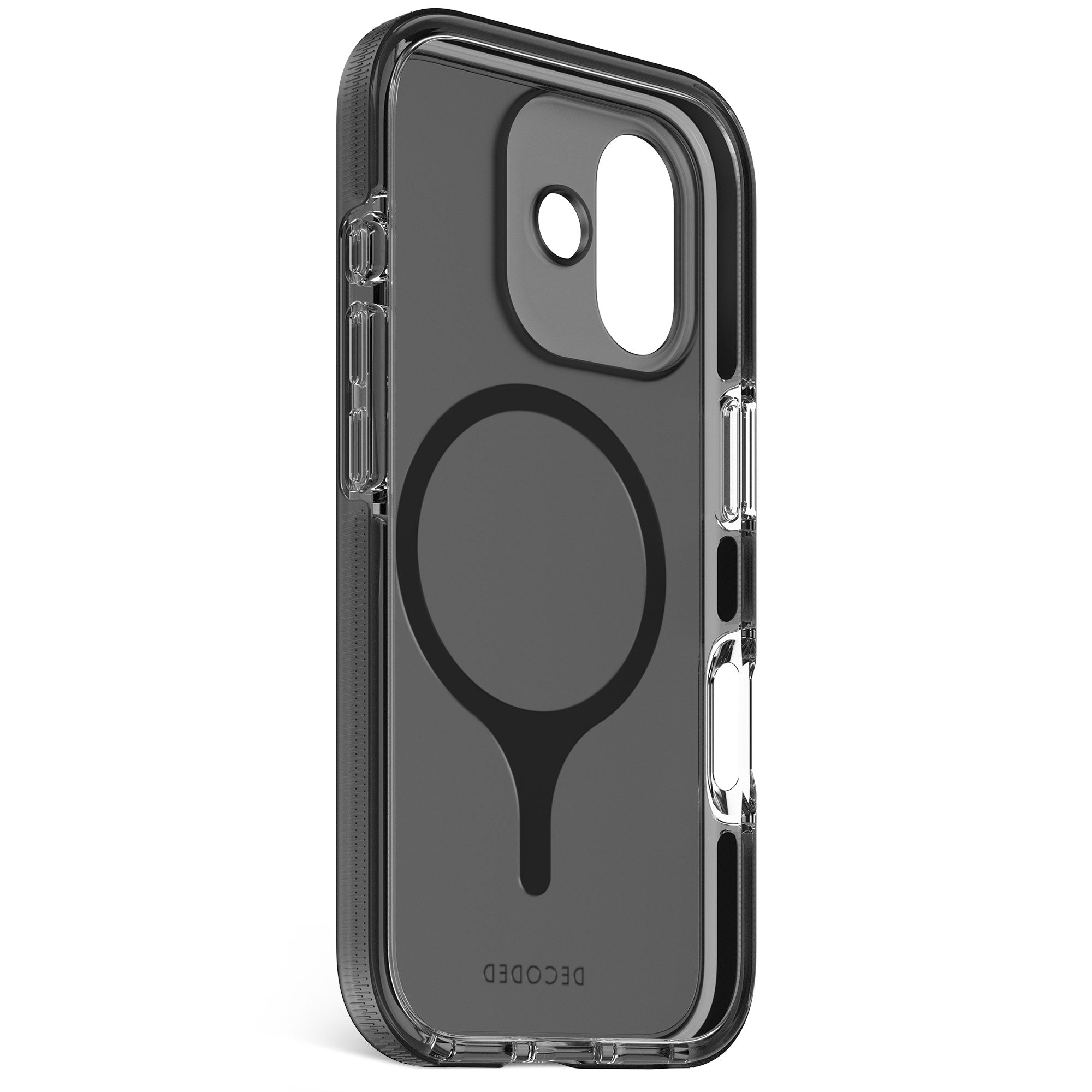 Decoded Frosted Black Clear Case for iPhone 17 4m Drop Protection