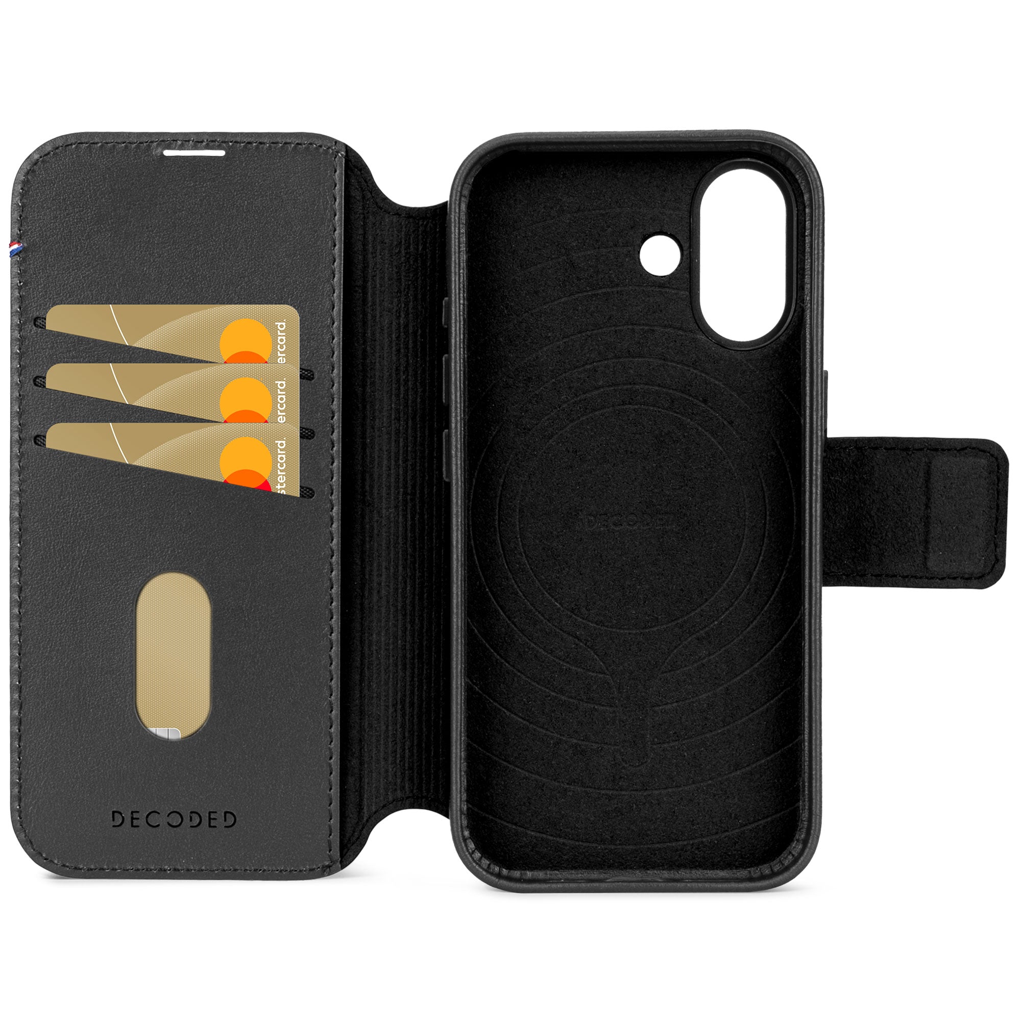 Black Leather Detachable Wallet Case for iPhone 17 with MagSafe