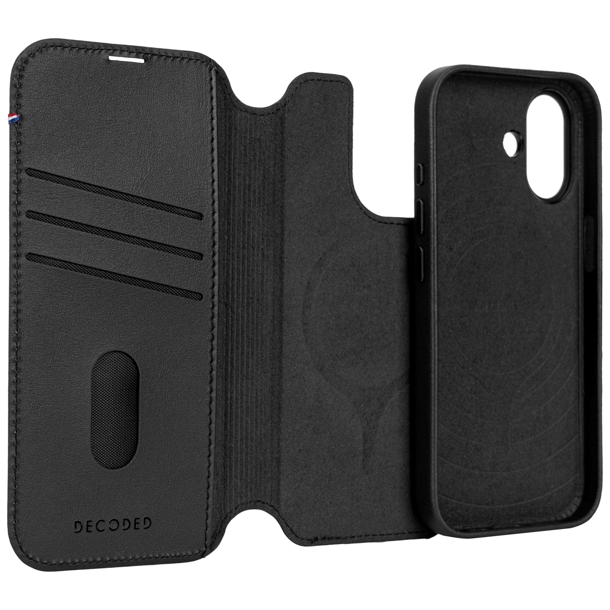 Black Leather Detachable Wallet Case for iPhone 17 with MagSafe