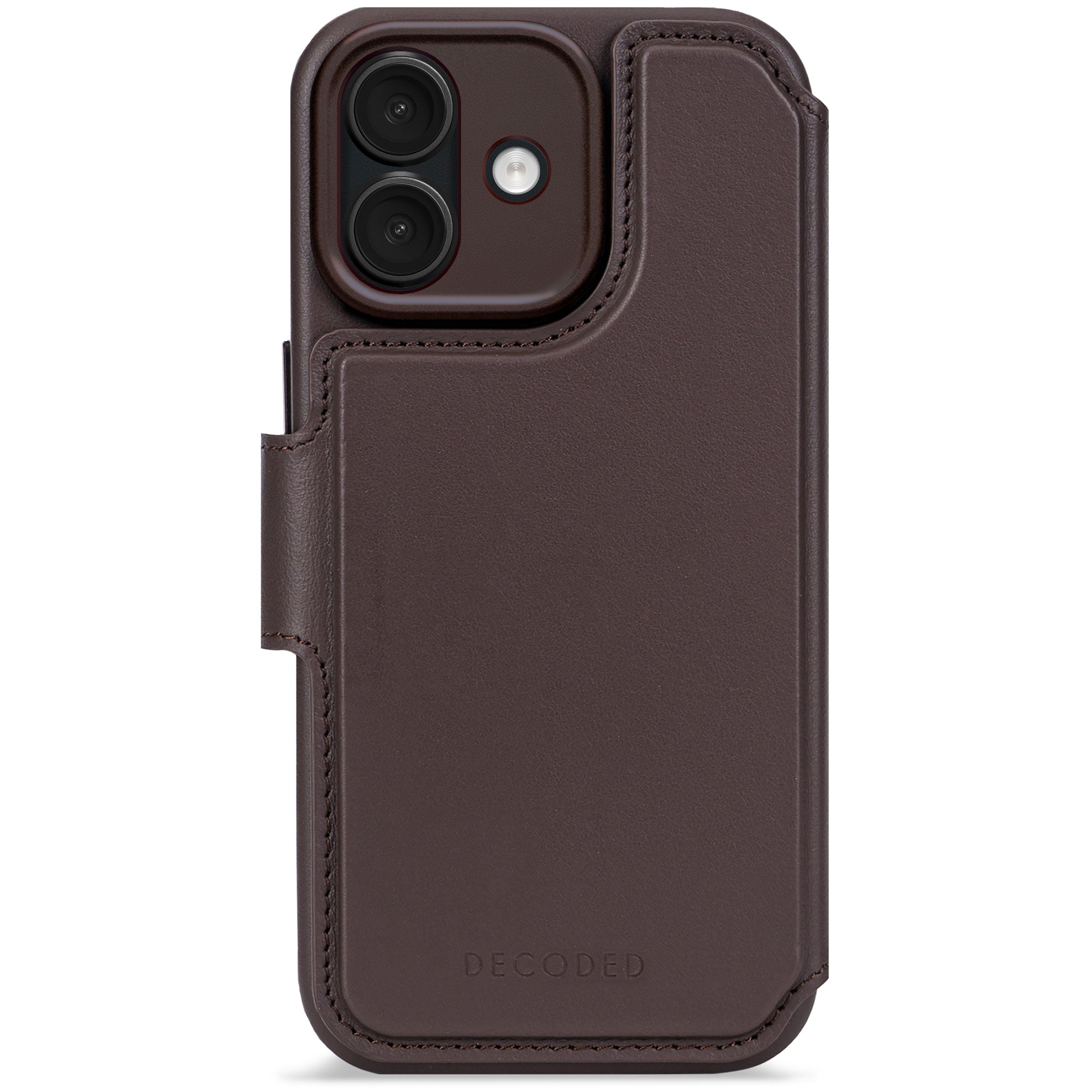 Chocolate Brown Leather Detachable Wallet Case for iPhone 17 with MagSafe