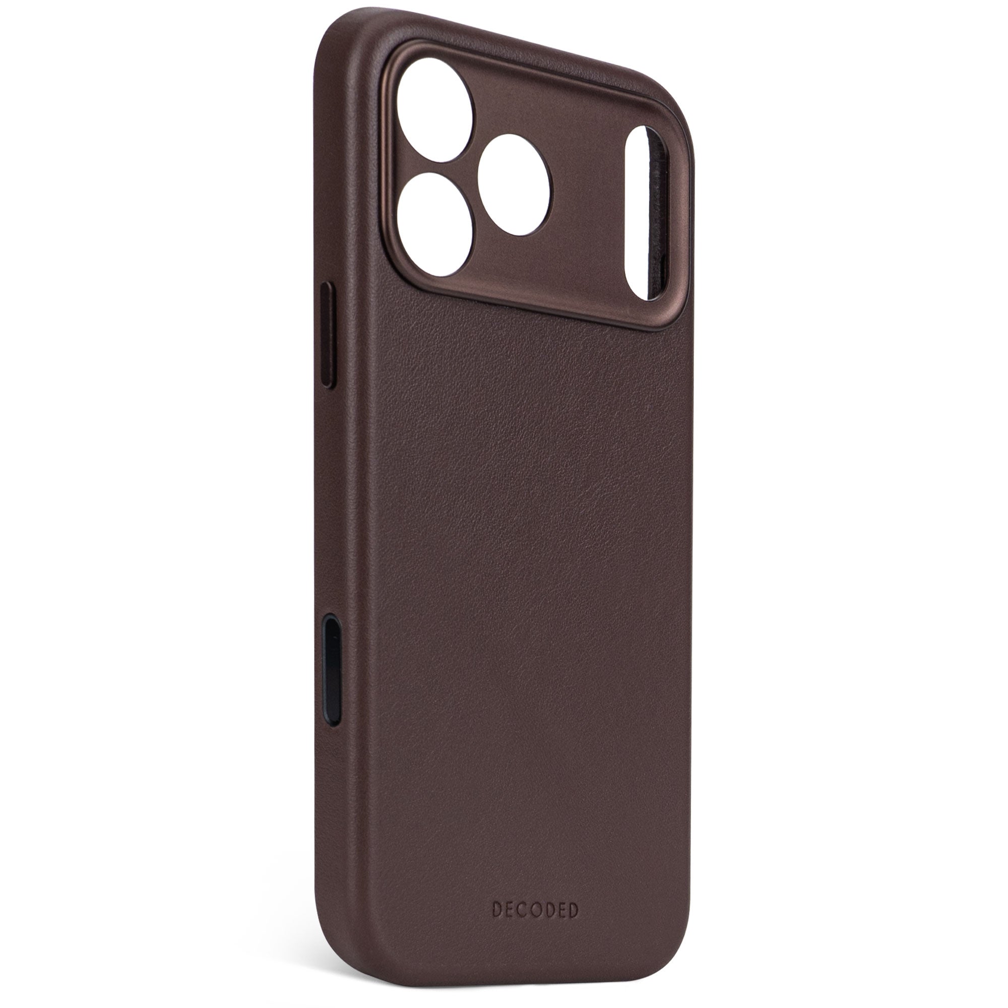 Chocolate Brown Leather Case for iPhone 17 Pro with MagSafe & Metal Camera Ring