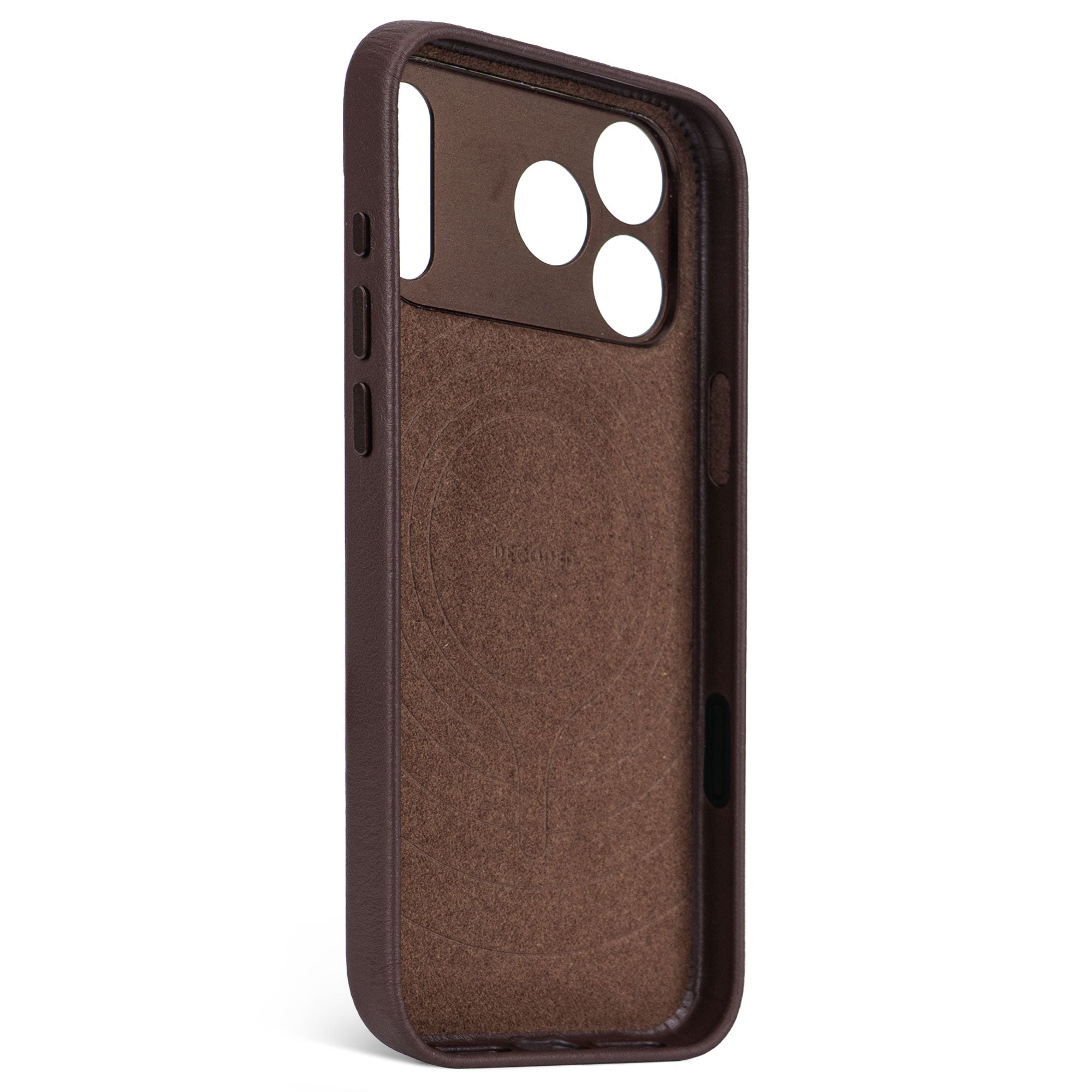 Chocolate Brown Leather Case for iPhone 17 Pro Max with MagSafe & Metal Camera Ring