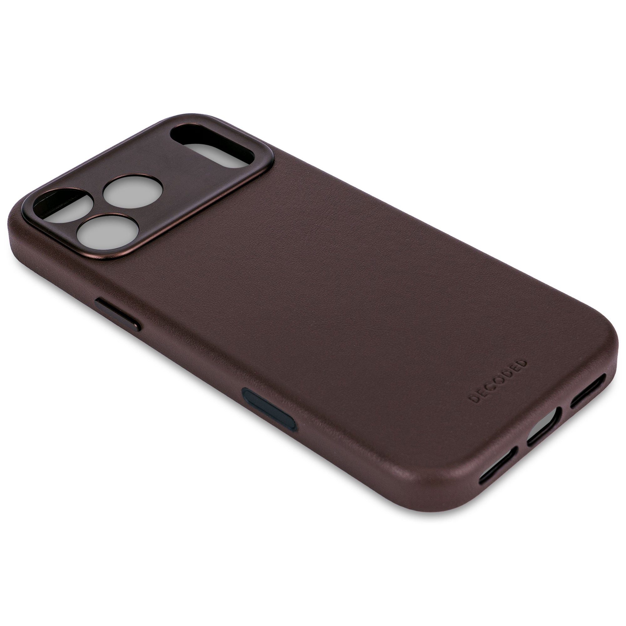 Chocolate Brown Leather Case for iPhone 17 Pro with MagSafe & Metal Camera Ring