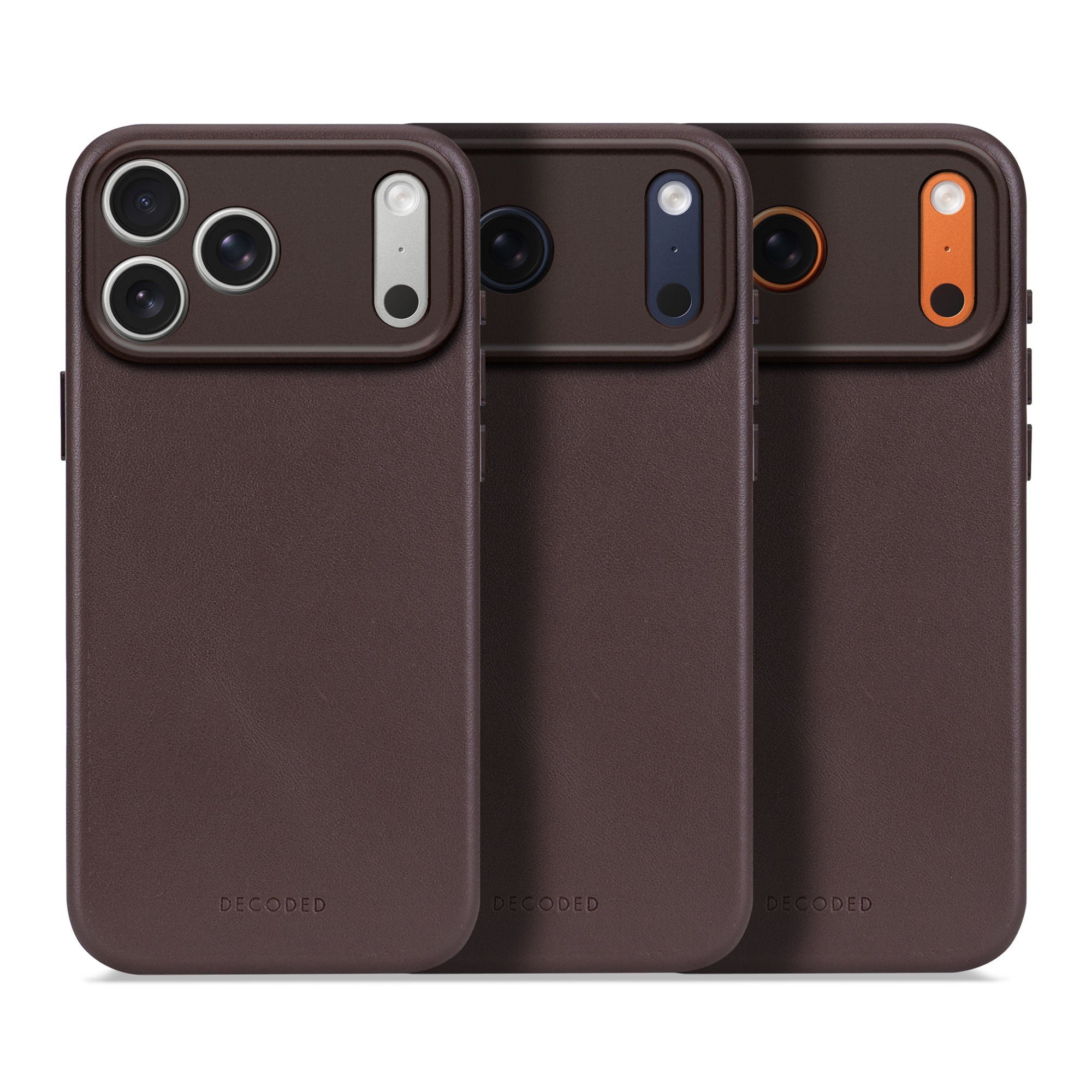 Chocolate Brown Leather Case for iPhone 17 Pro Max with MagSafe & Metal Camera Ring