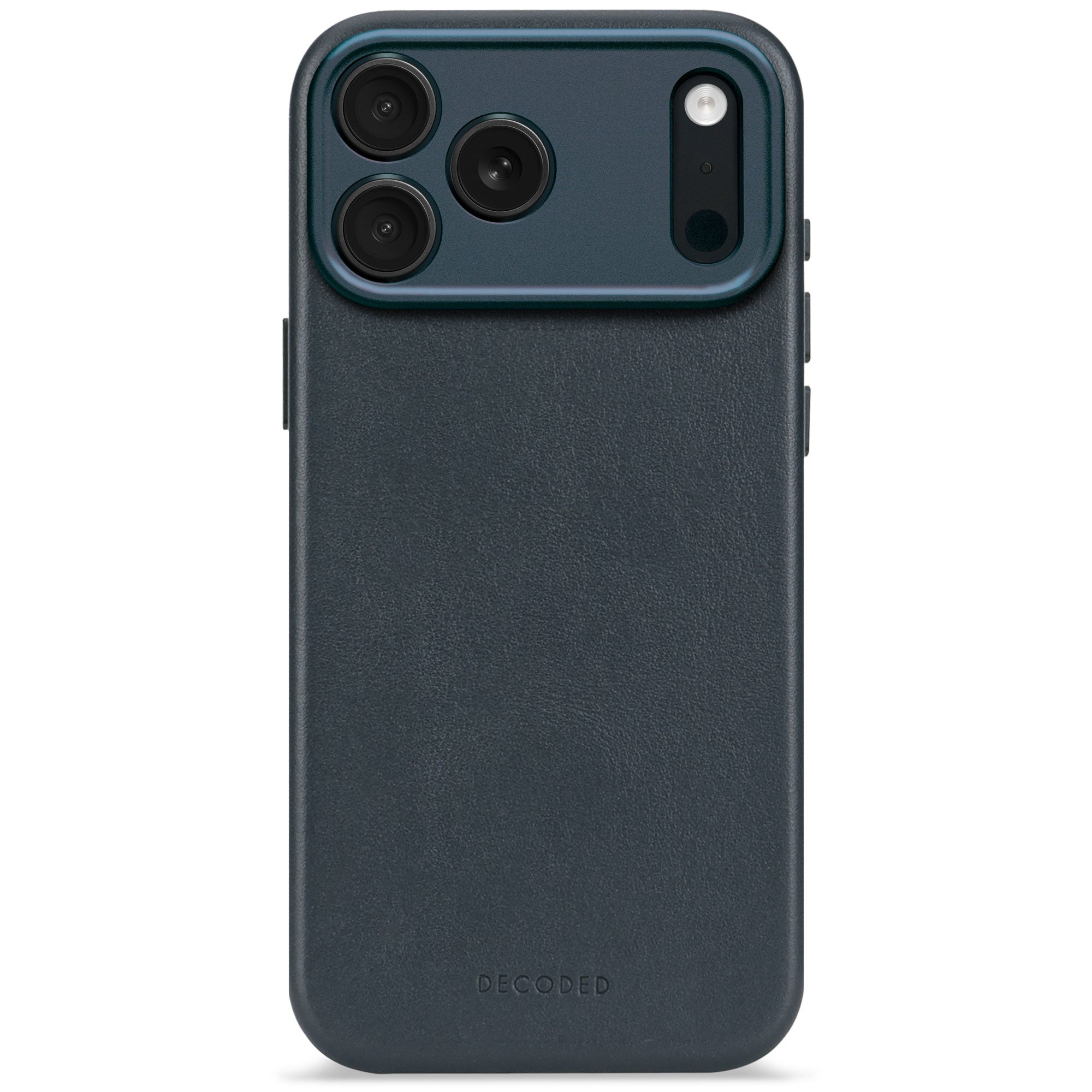 Navy Shadow Leather Case for iPhone 17 Pro with MagSafe & Metal Camera Ring