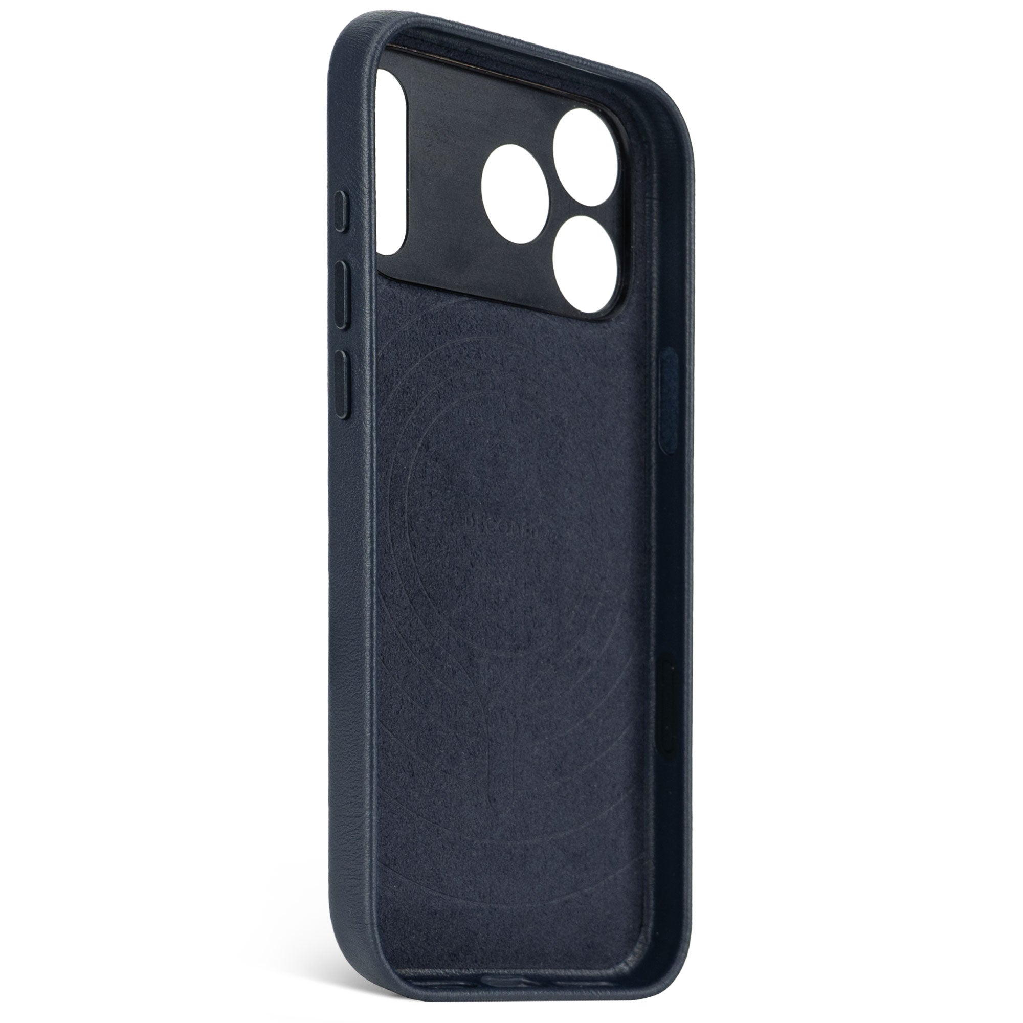 Navy Shadow Leather Case for iPhone 17 Pro Max with MagSafe & Metal Camera Ring