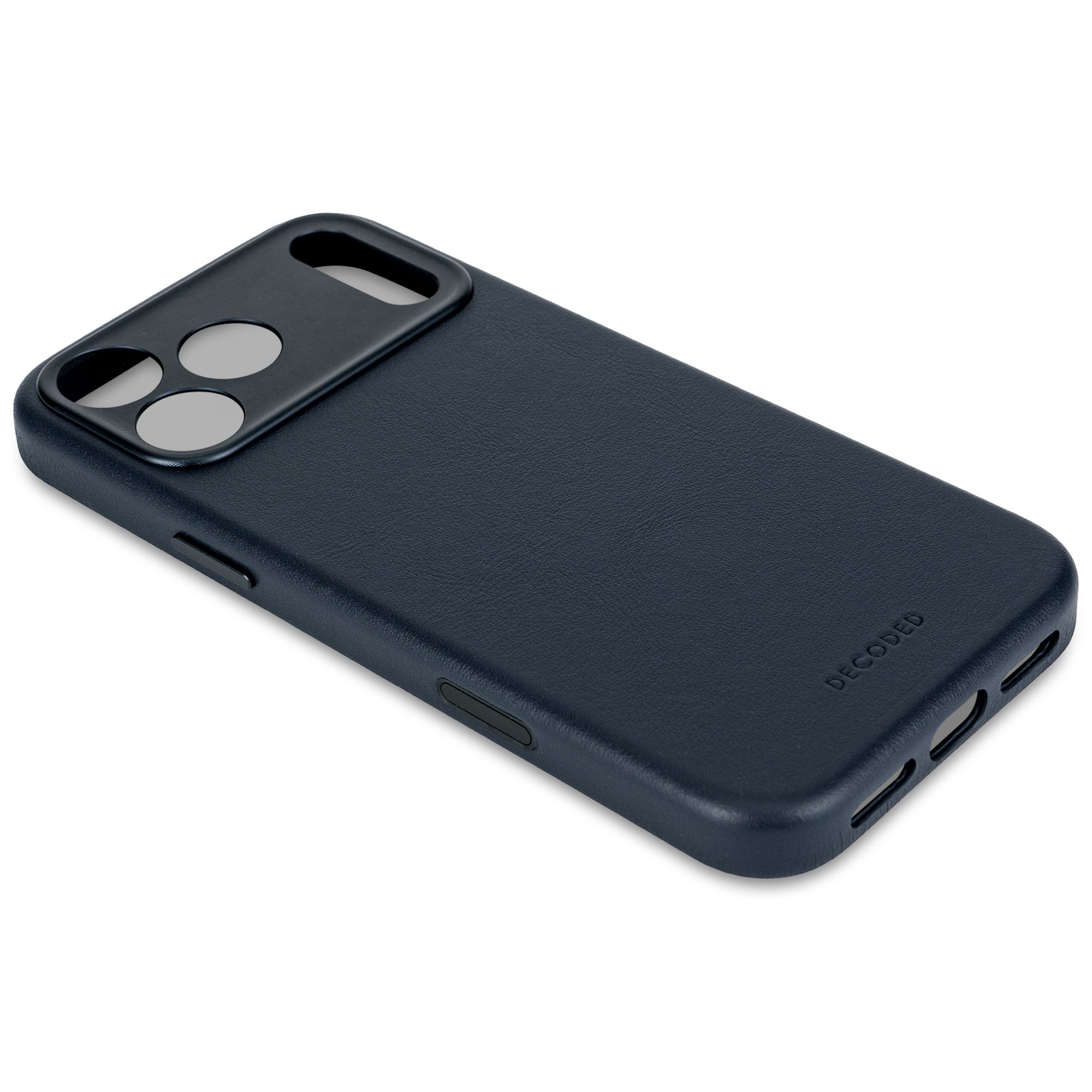 Decoded Navy Shadow Leather Case for iPhone 17 Pro Max