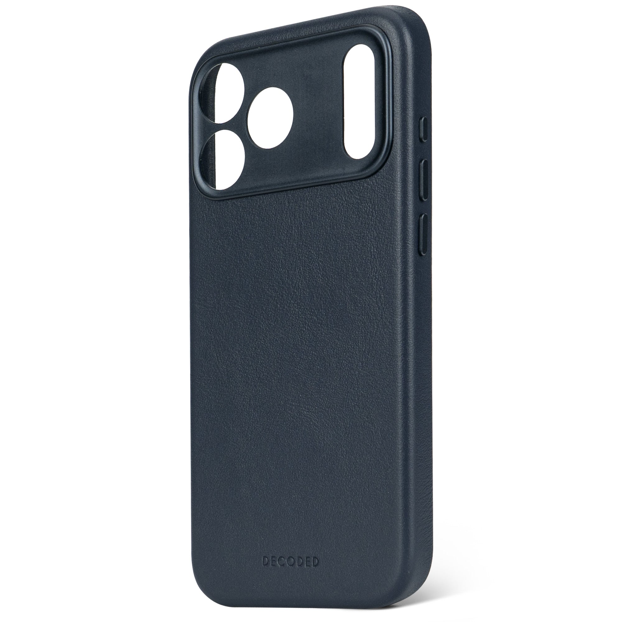 Navy Shadow Leather Case for iPhone 17 Pro Max with MagSafe & Metal Camera Ring
