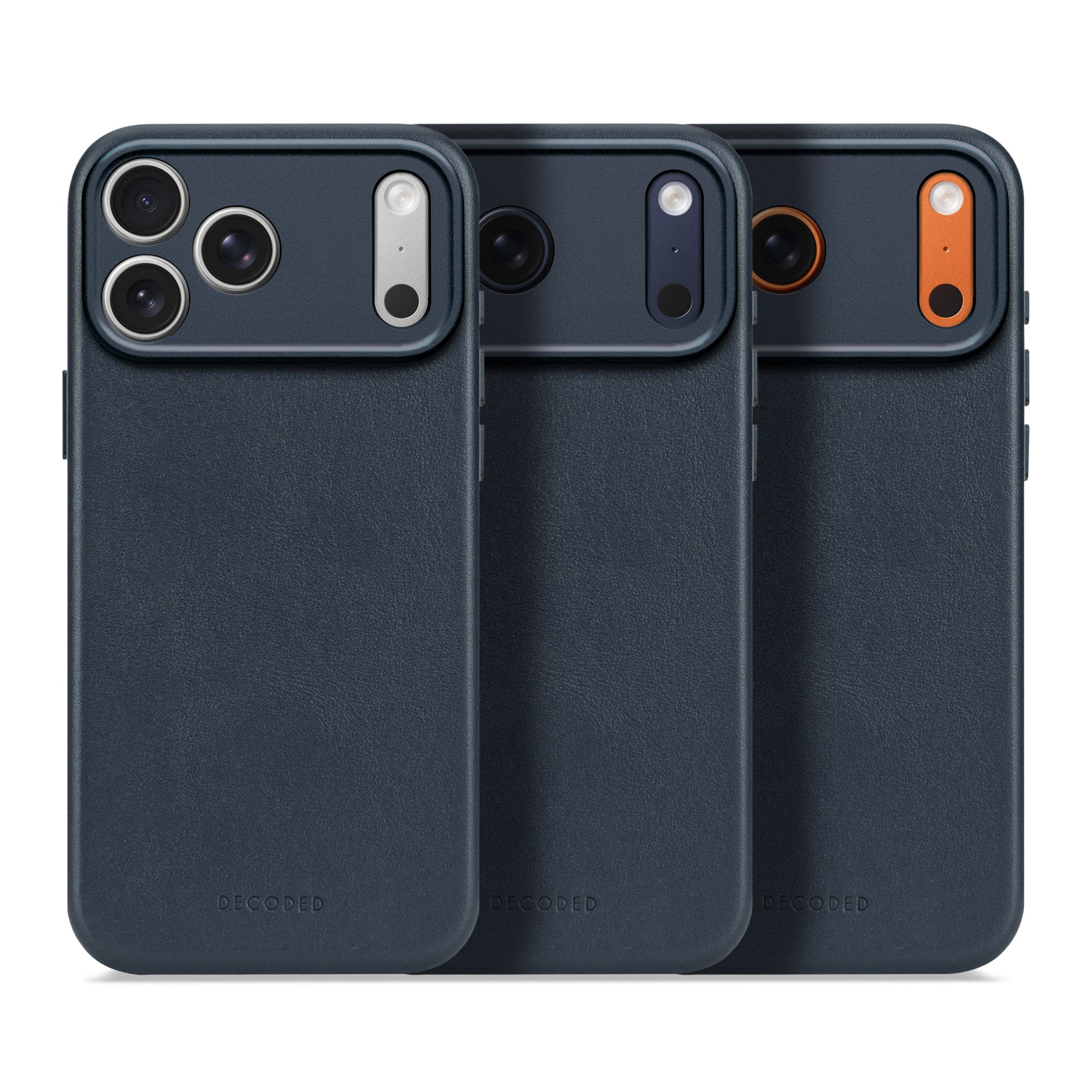 Decoded Navy Shadow Leather Case for iPhone 17 Pro Max
