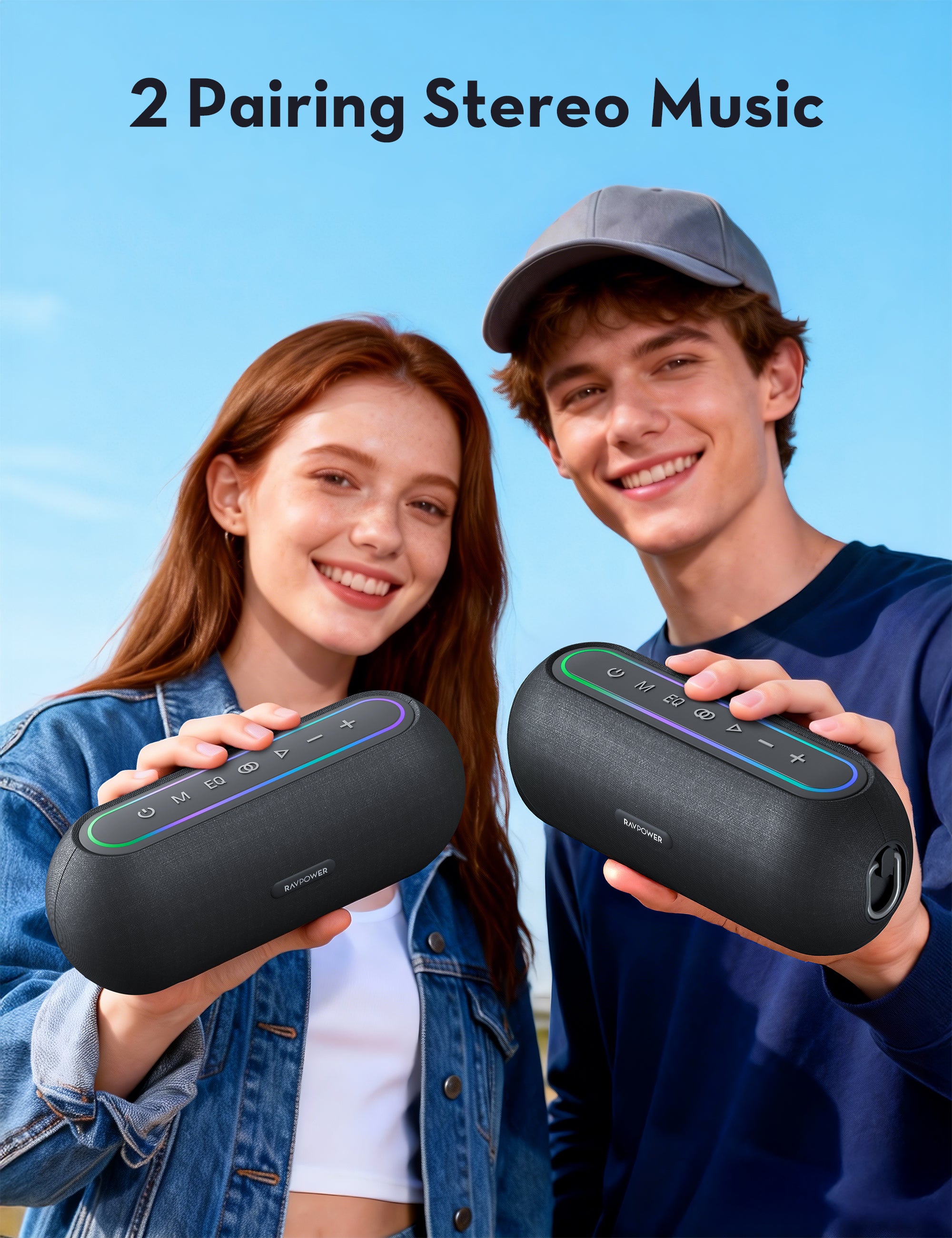 45W Bluetooth Speaker with RGB Lights & Stereo Pairing