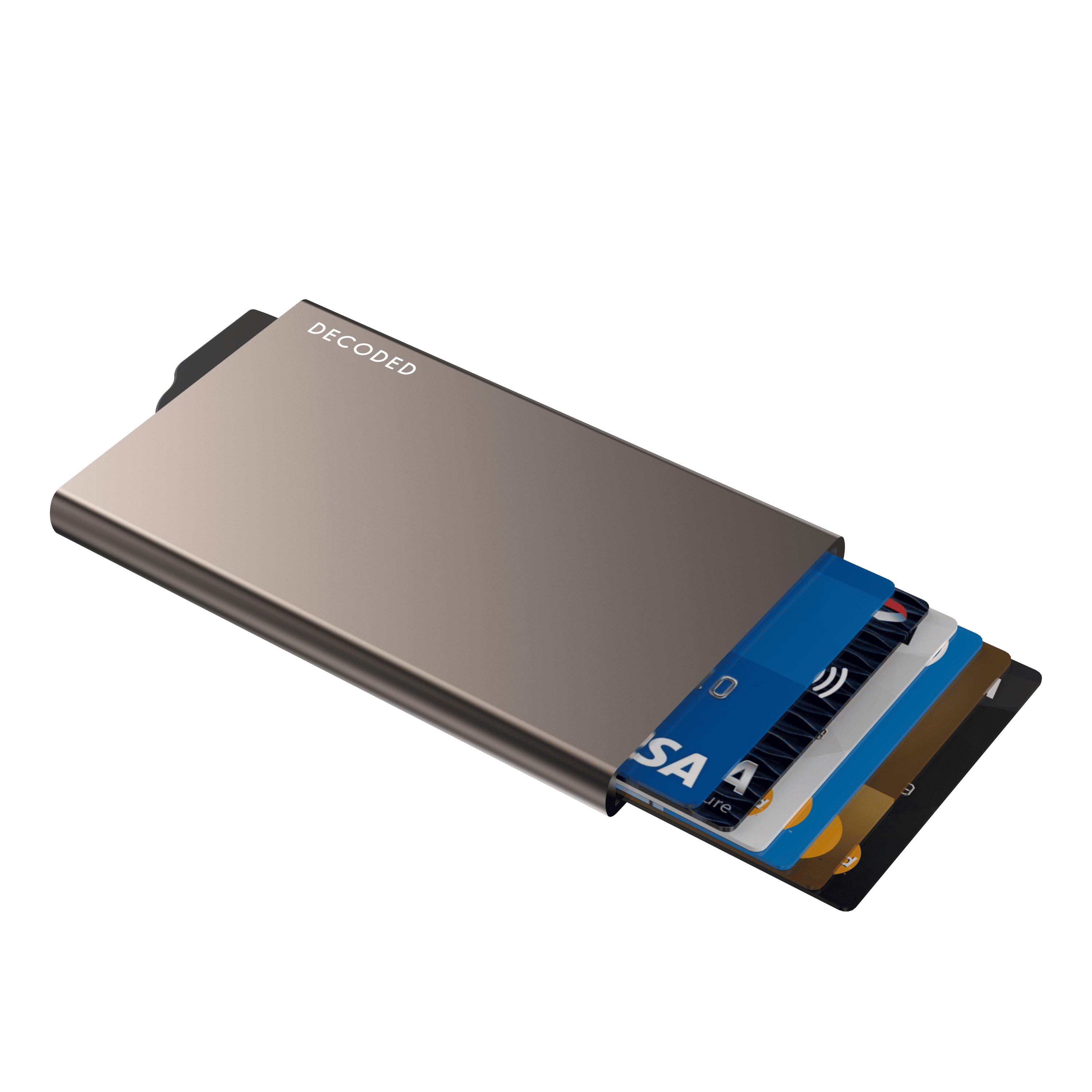 Desert Gold MagSafe Aluminum Cardholder for iPhone – Slim Magnetic Wallet with RFID Protection