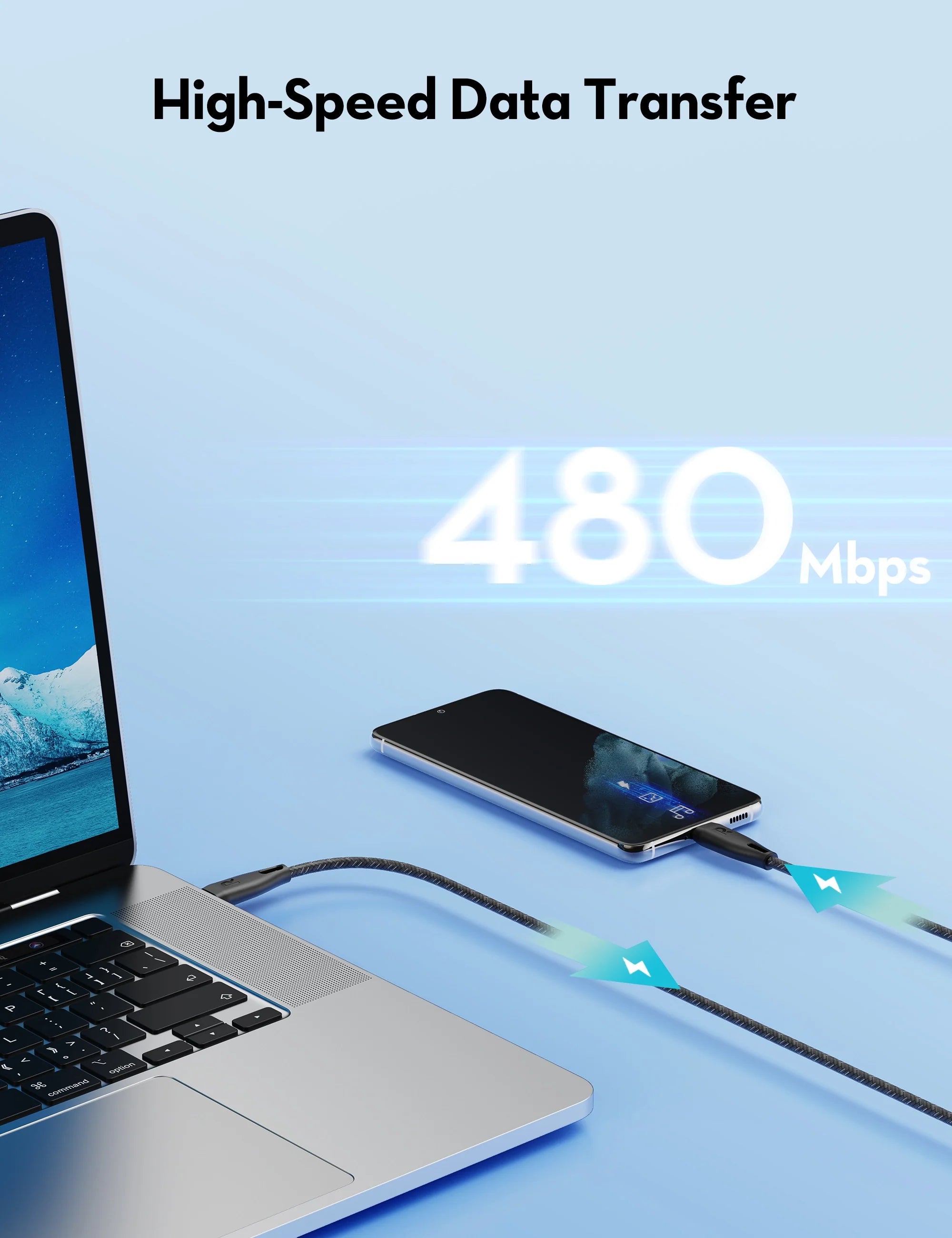 Ultra-Durable USB-C to USB-C Fast Charging Cable – 100W Power Delivery, 1.5 Meters