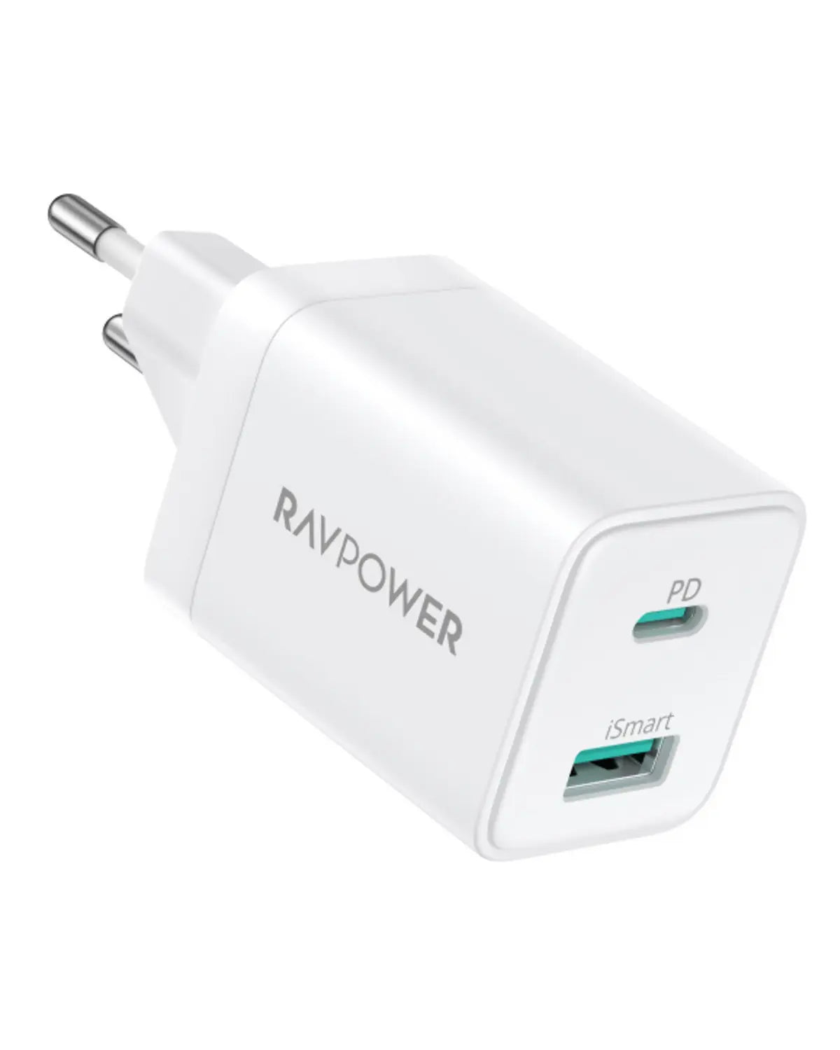 45W GaN Dual-Port Wall Charger – USB-C PD & USB-A QC (EU Plug)