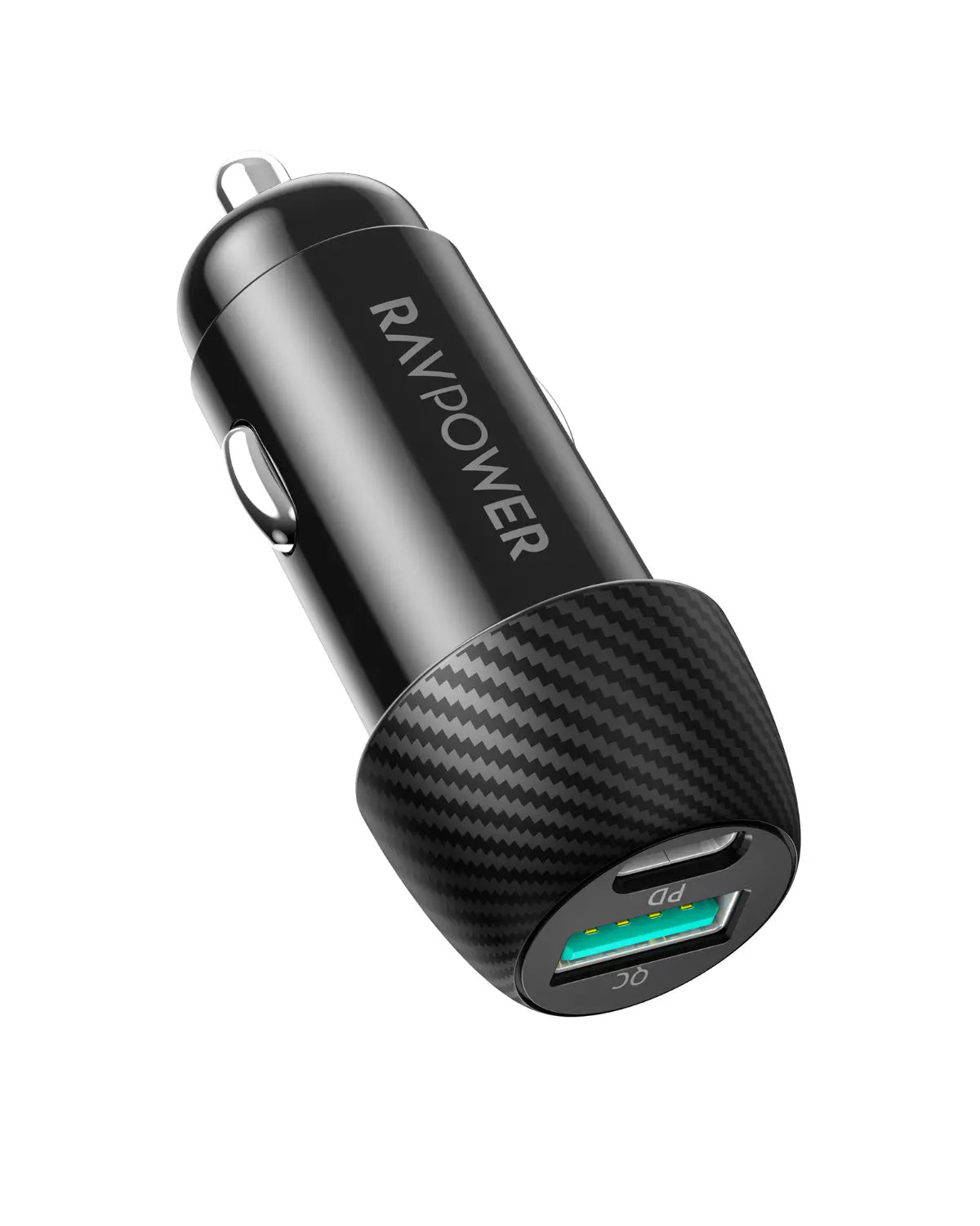 49W Dual-Port Fast Car Charger – USB-C PD & USB-A Quick Charge