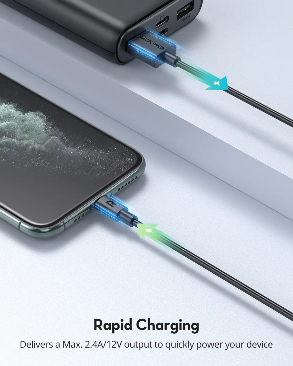 USB-A to Lightning Fast Charging Cable – MFi Certified, 1 Meter