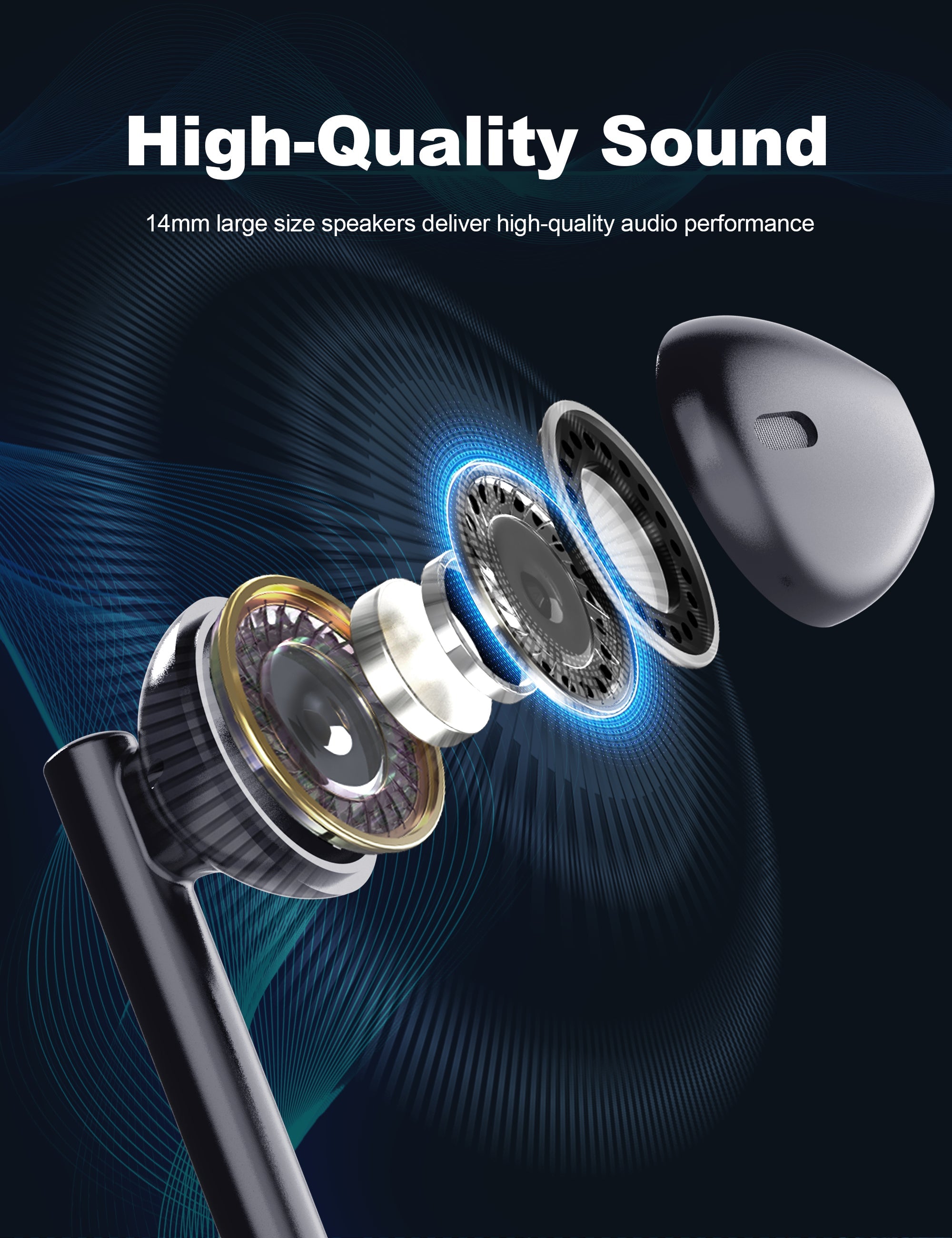 Wired Stereo Earphones with Microphone – 3.5mm Universal Audio