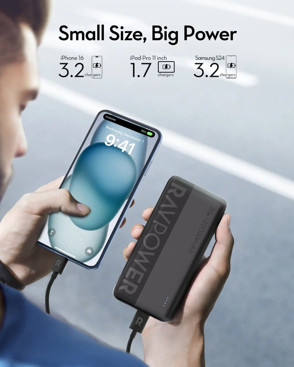 20,000mAh Fast-Charging Power Bank – Triple Output, USB-C PD & QC