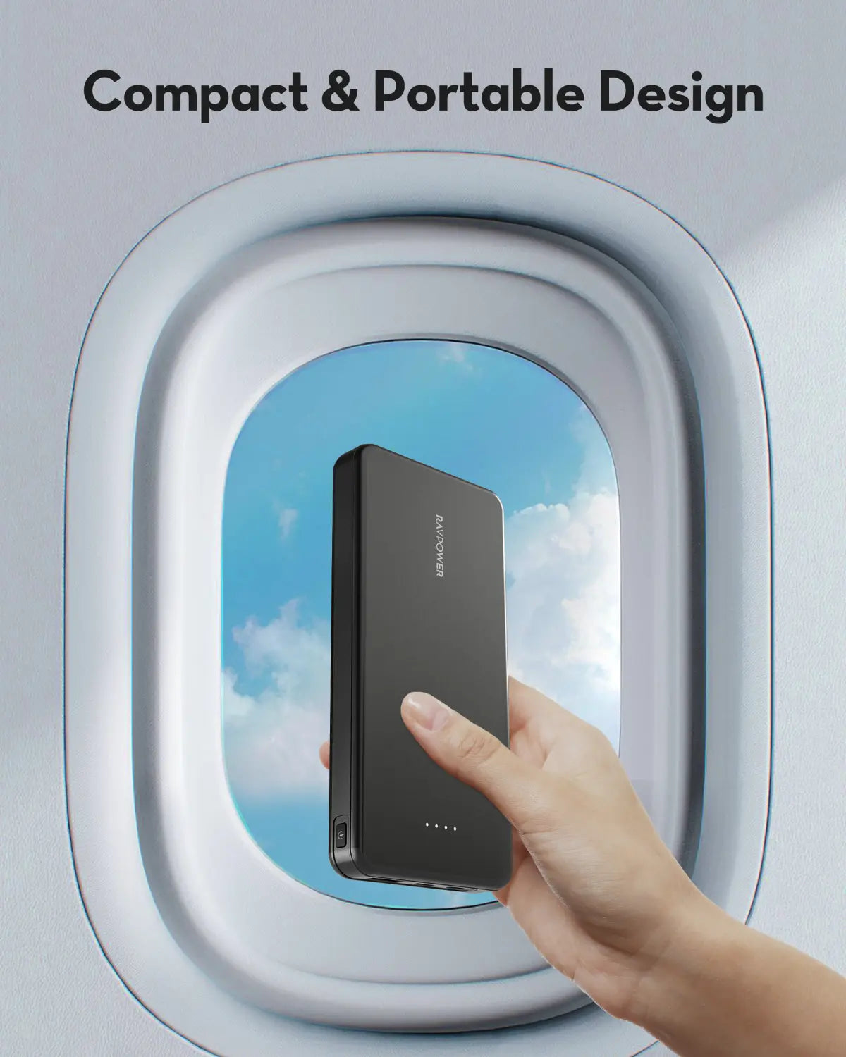 10,000mAh Compact Power Bank – Dual Output, USB-C Two-Way Charging