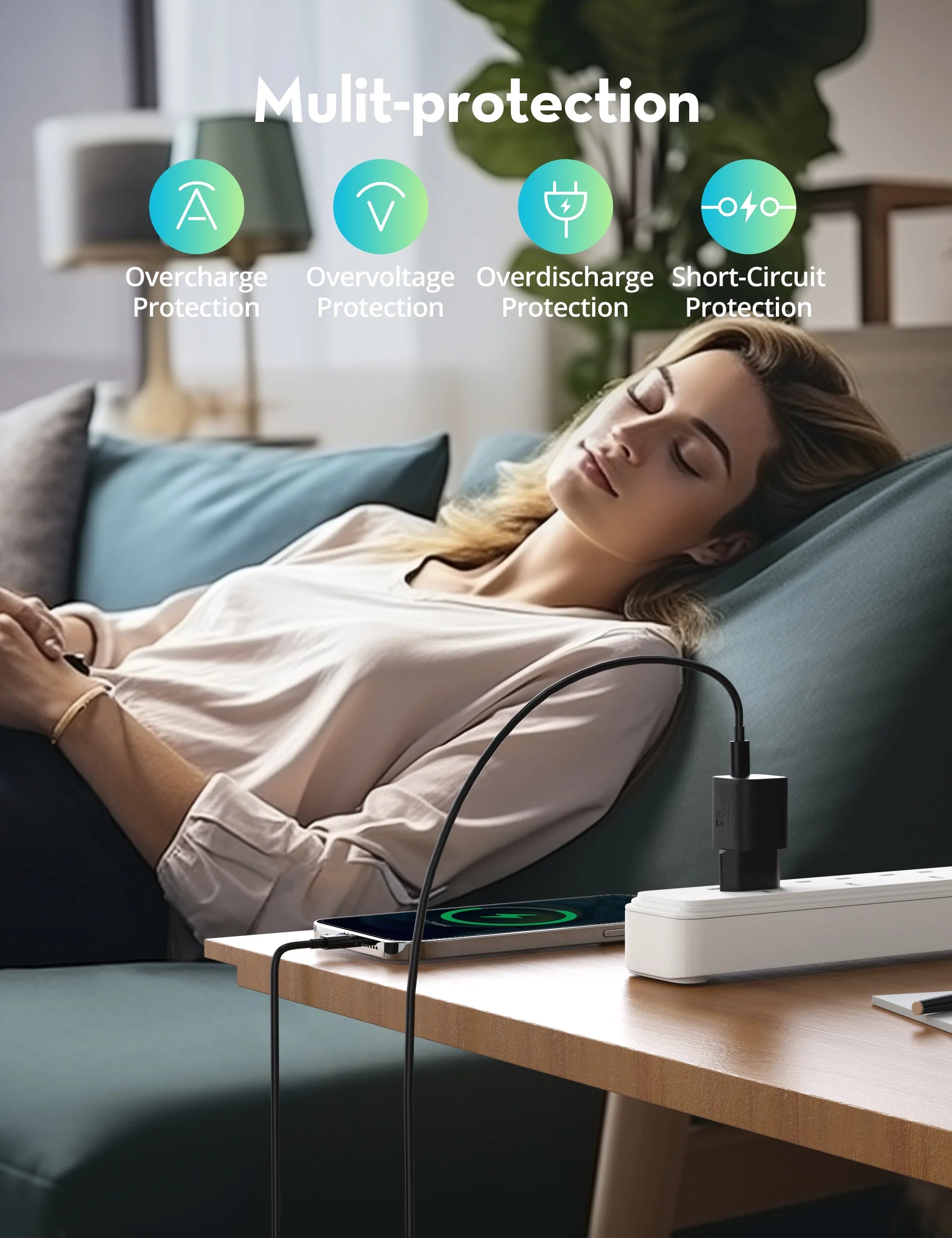 20W USB-C GaN Wall Charger – Power Delivery Fast Charging (EU Plug)