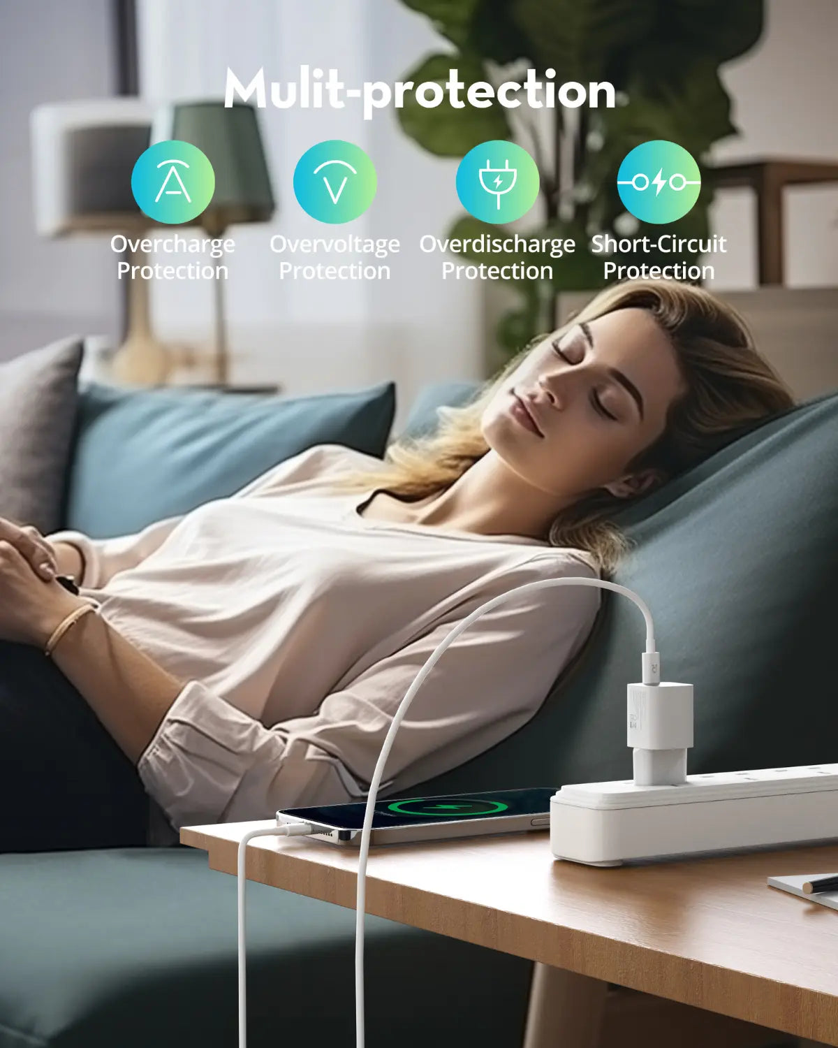 20W USB-C GaN Wall Charger – Power Delivery Fast Charging (EU Plug)