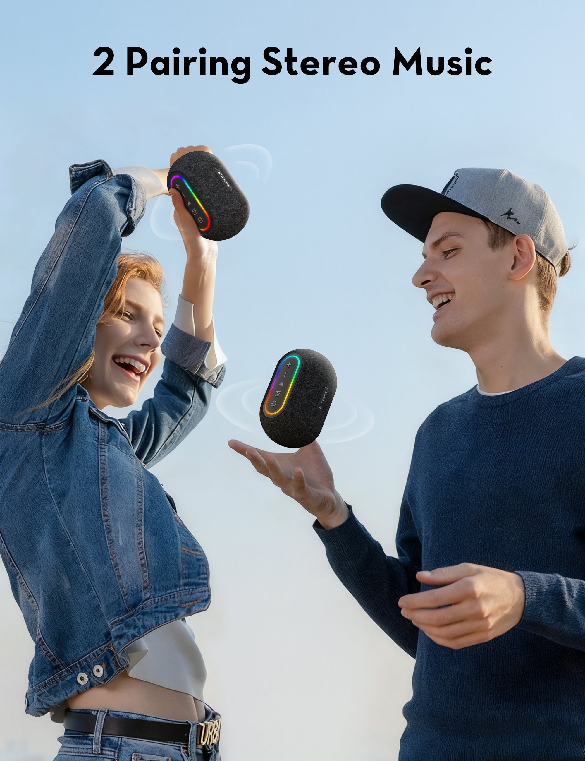 12W Portable Bluetooth Speaker with RGB Lighting