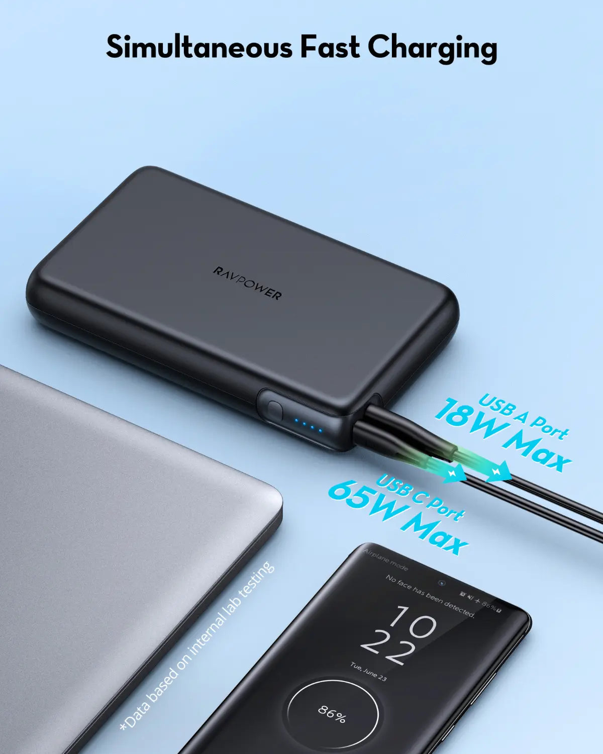 30,000mAh High-Capacity Power Bank – 100W USB-C Laptop Charging