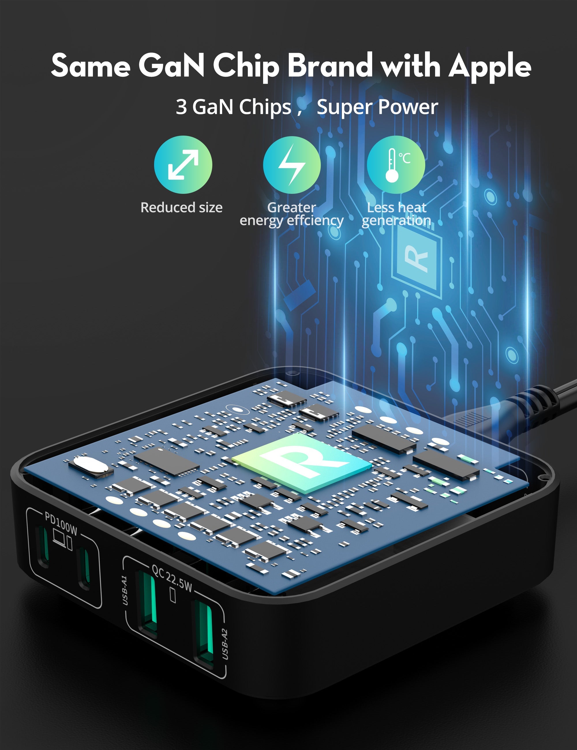 100W Desktop Charging Station – Multi-Device USB Charging Hub