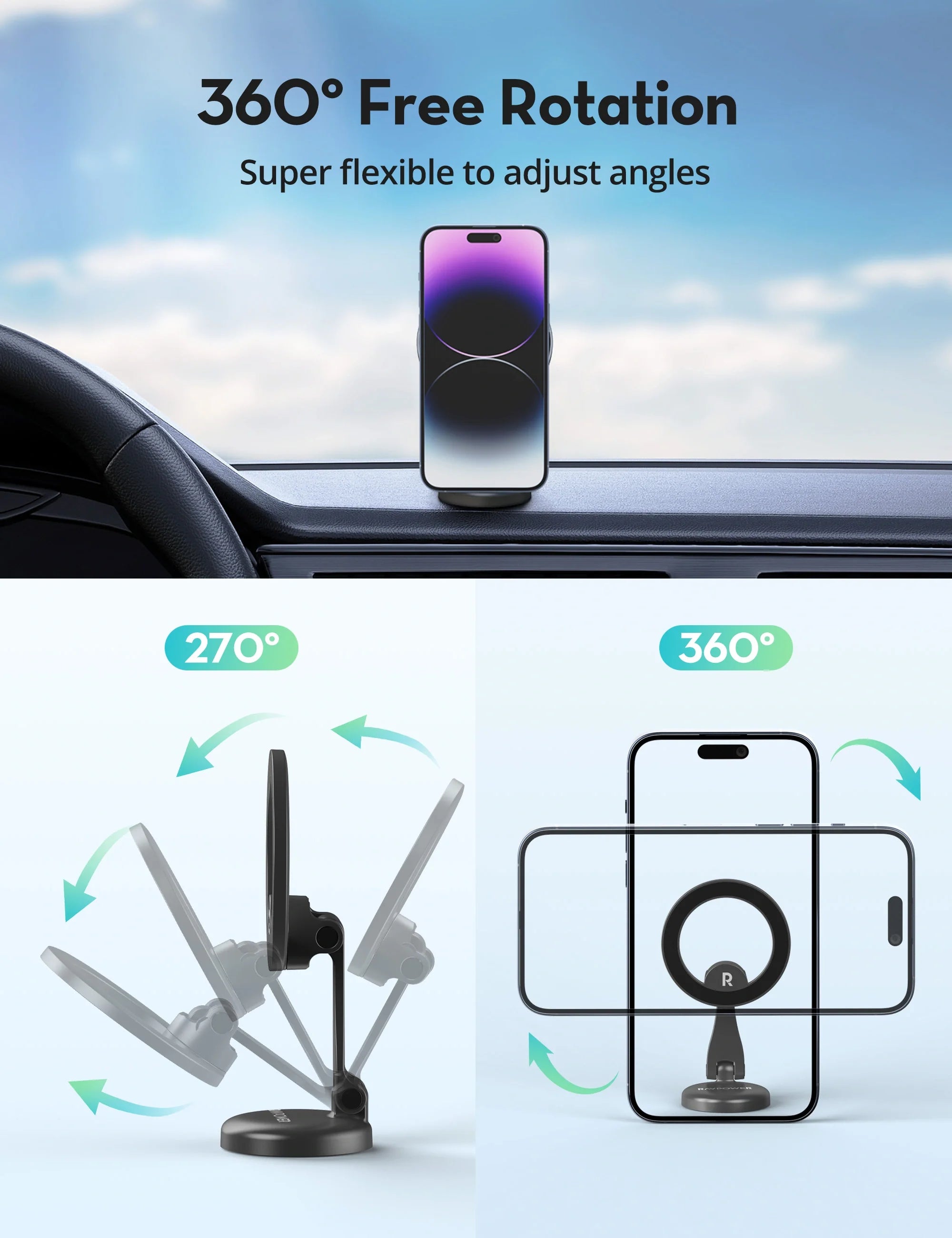 Premium Magnetic Car Phone Holder – 360° Adjustable, Ultra-Strong Hold