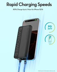 10,000mAh Fast-Charging Power Bank – Triple Output, USB-C PD & QC