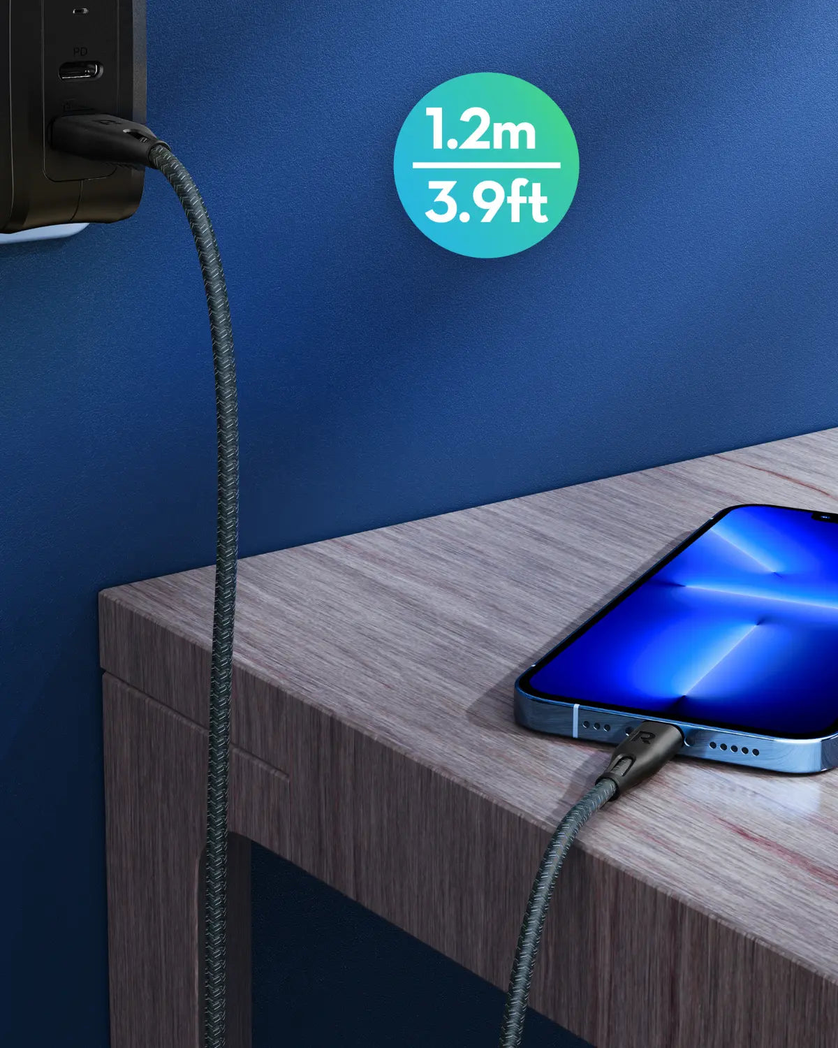 USB-A to Lightning Fast Charging Cable – MFi Certified, 2 Meters