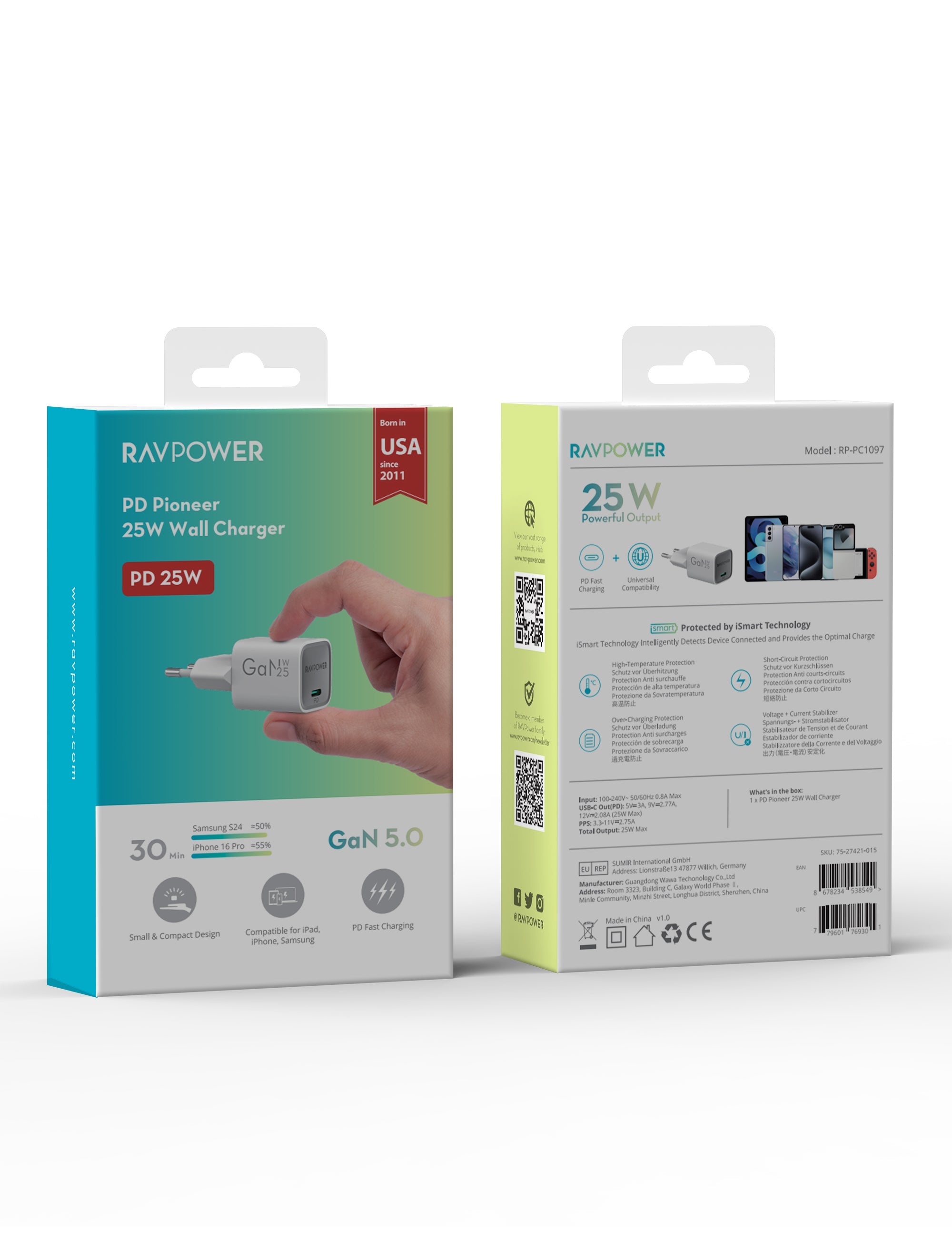 25W USB-C Power Delivery Wall Charger – Compact Fast Charging