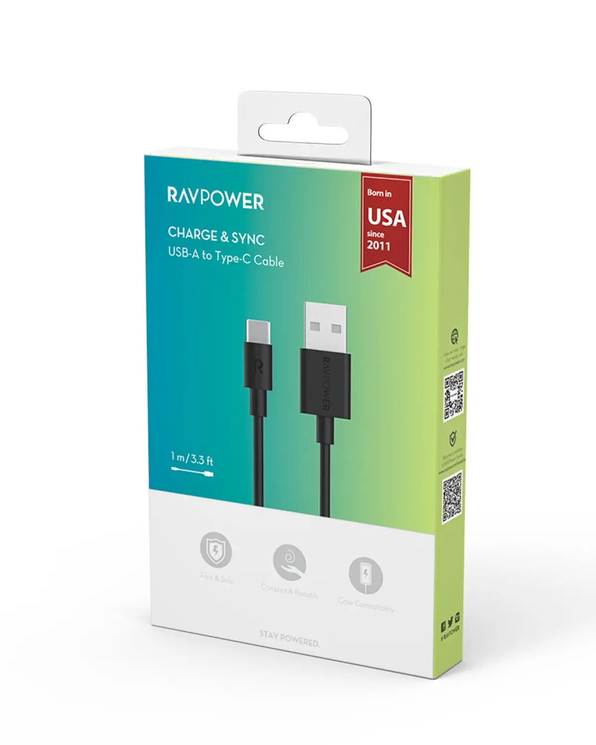 USB-A to USB-C Fast Charging Cable – 60W Power, 1 Meter