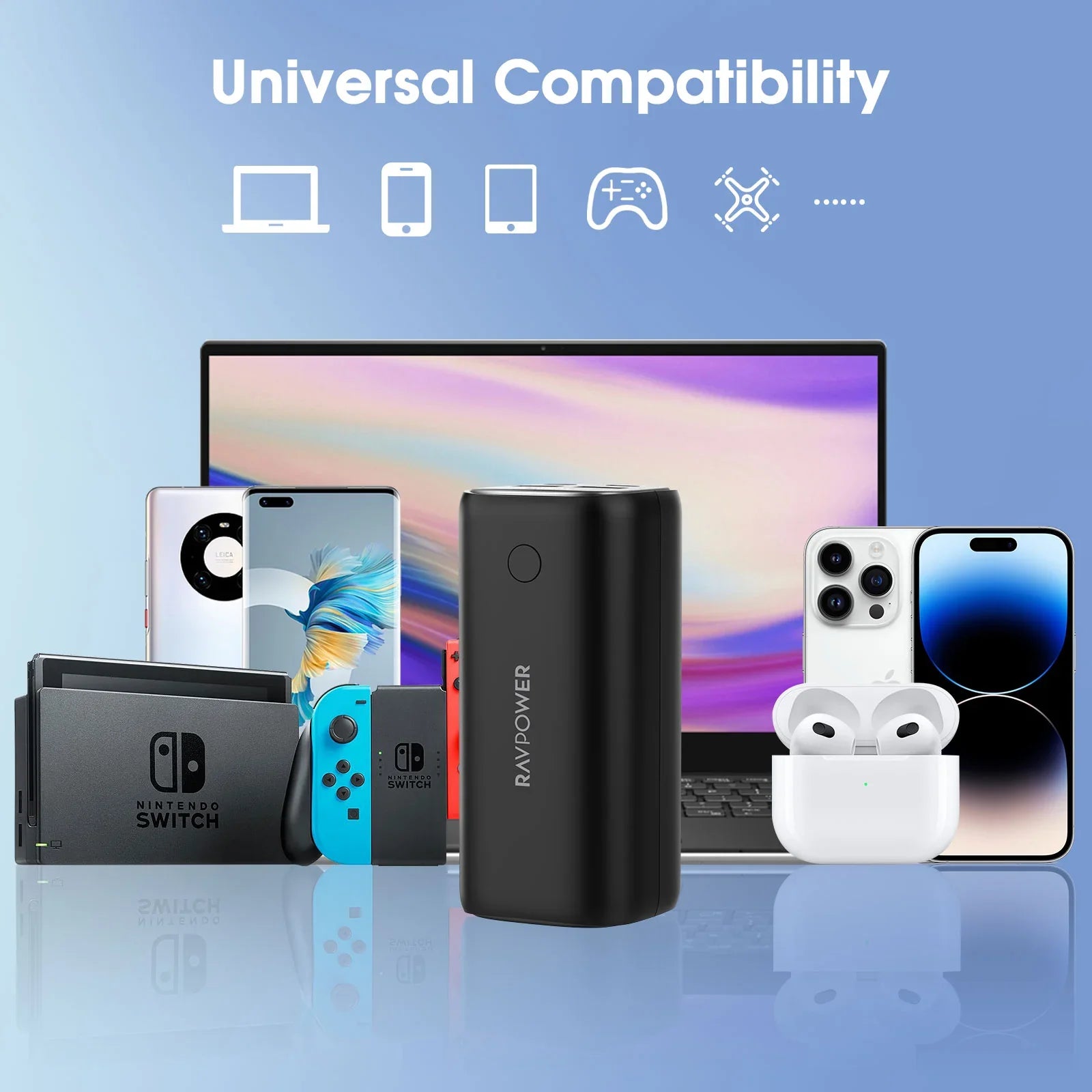 20,000mAh High-Power Power Bank – 70W USB-C PD, Quad Output