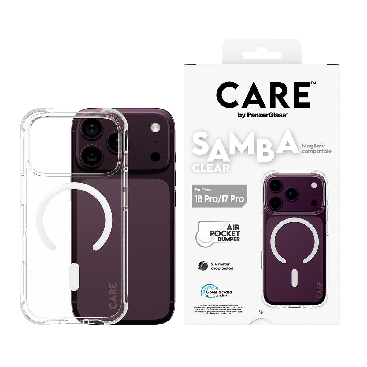 CARE™ by PanzerGlass Samba Transparent White MagSafe Case for iPhone 18 Pro & 17 Pro