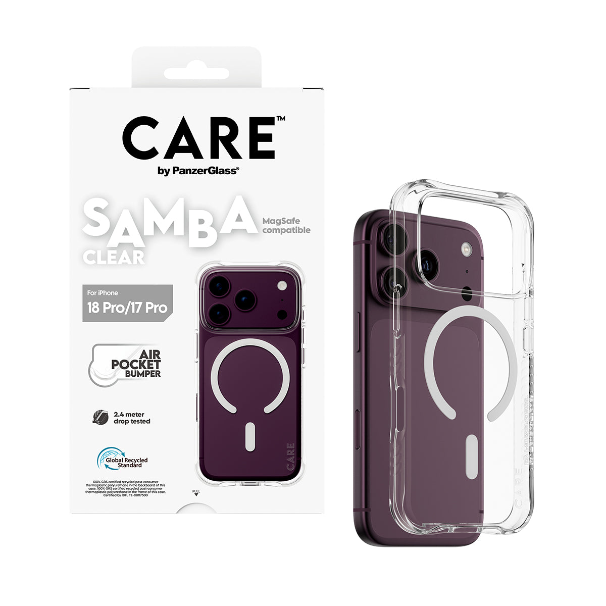 CARE™ by PanzerGlass Samba Transparent White MagSafe Case for iPhone 18 Pro & 17 Pro