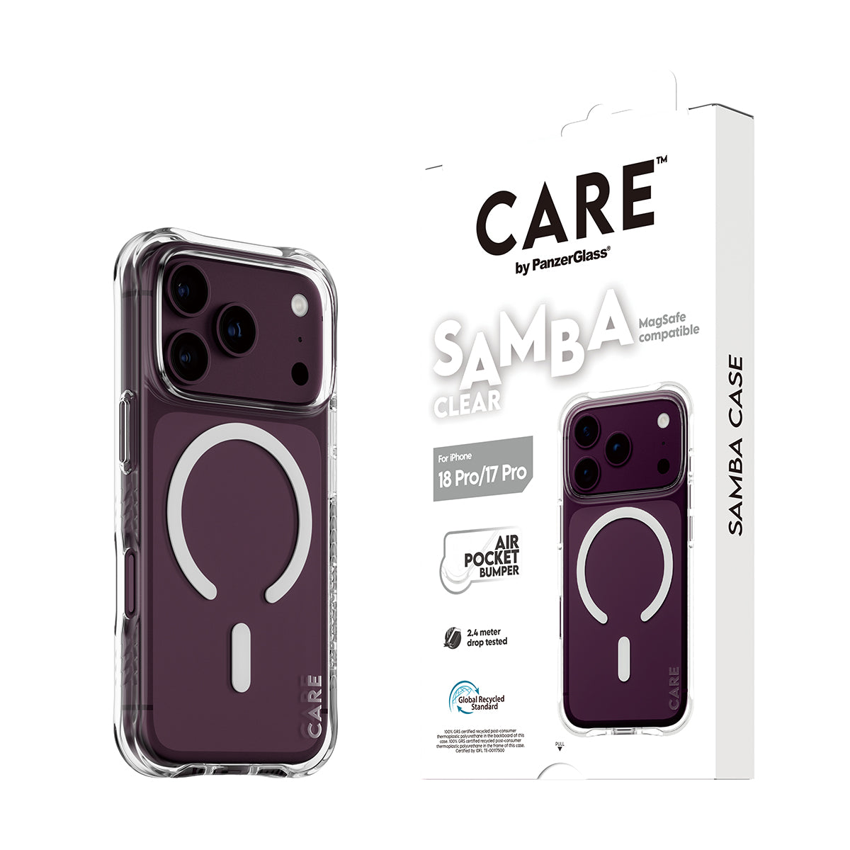 CARE™ by PanzerGlass Samba Transparent White MagSafe Case for iPhone 18 Pro & 17 Pro