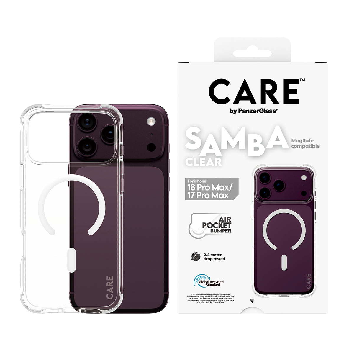 CARE™ by PanzerGlass Samba Transparent White MagSafe Case for iPhone 18 Pro Max & 17 Pro Max