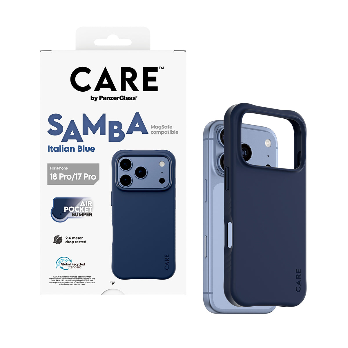 CARE™ by PanzerGlass Samba Italian Blue MagSafe Case for iPhone 18 Pro & 17 Pro