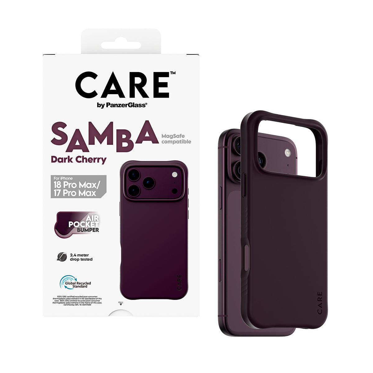 CARE™ by PanzerGlass Samba Dark Cherry MagSafe Case for iPhone 18 Pro & 17 Pro