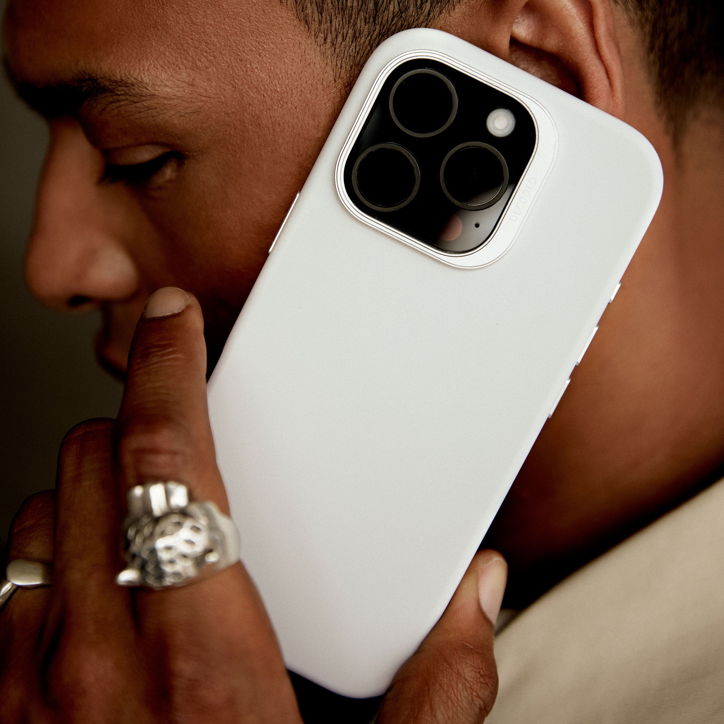 Stone Grey Silicone Case for iPhone 15 Pro